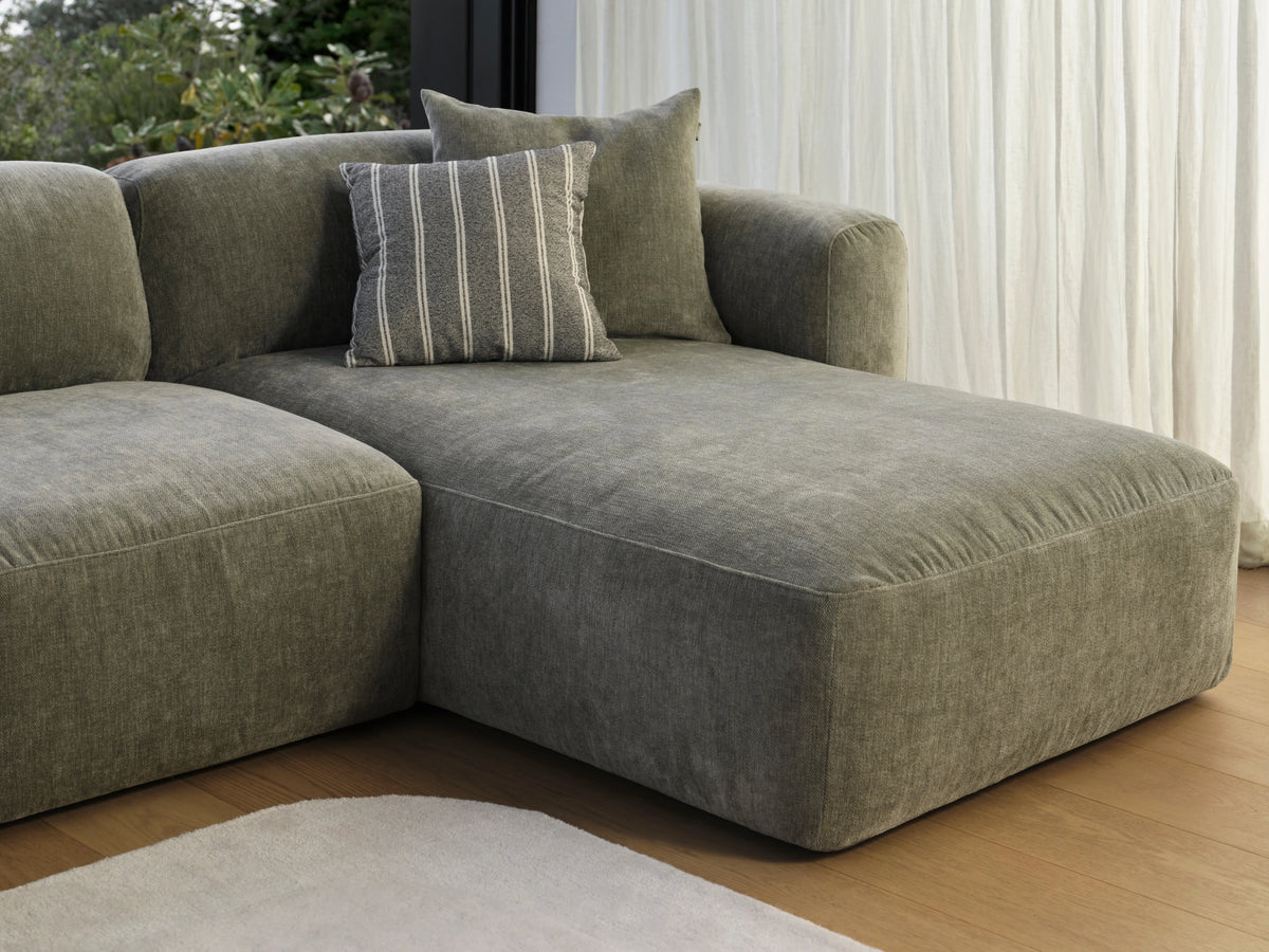 Torquay Modular Sofa - Forest Dawn (Luxe edition) / 8 Sections with Chaise / Regular