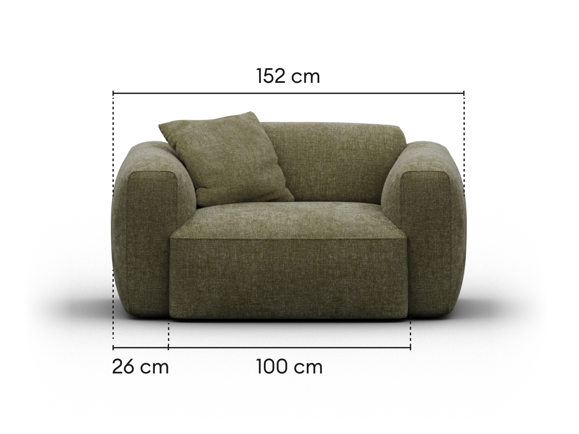 Torquay Modular Armchair - Extra Wide / Forest Dawn (Luxe edition)
