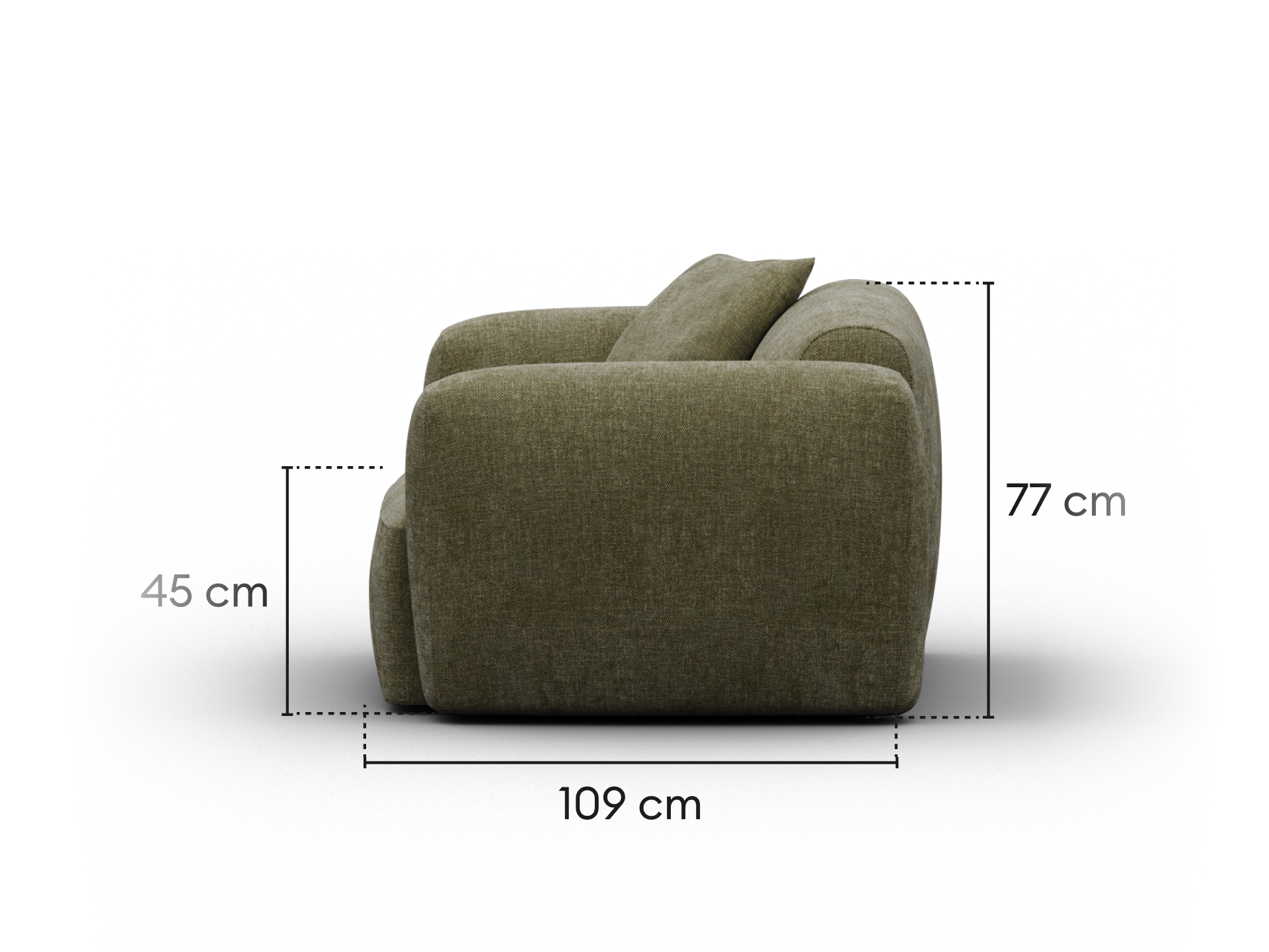 Torquay Modular Armchair - Extra Wide / Forest Dawn (Luxe edition)