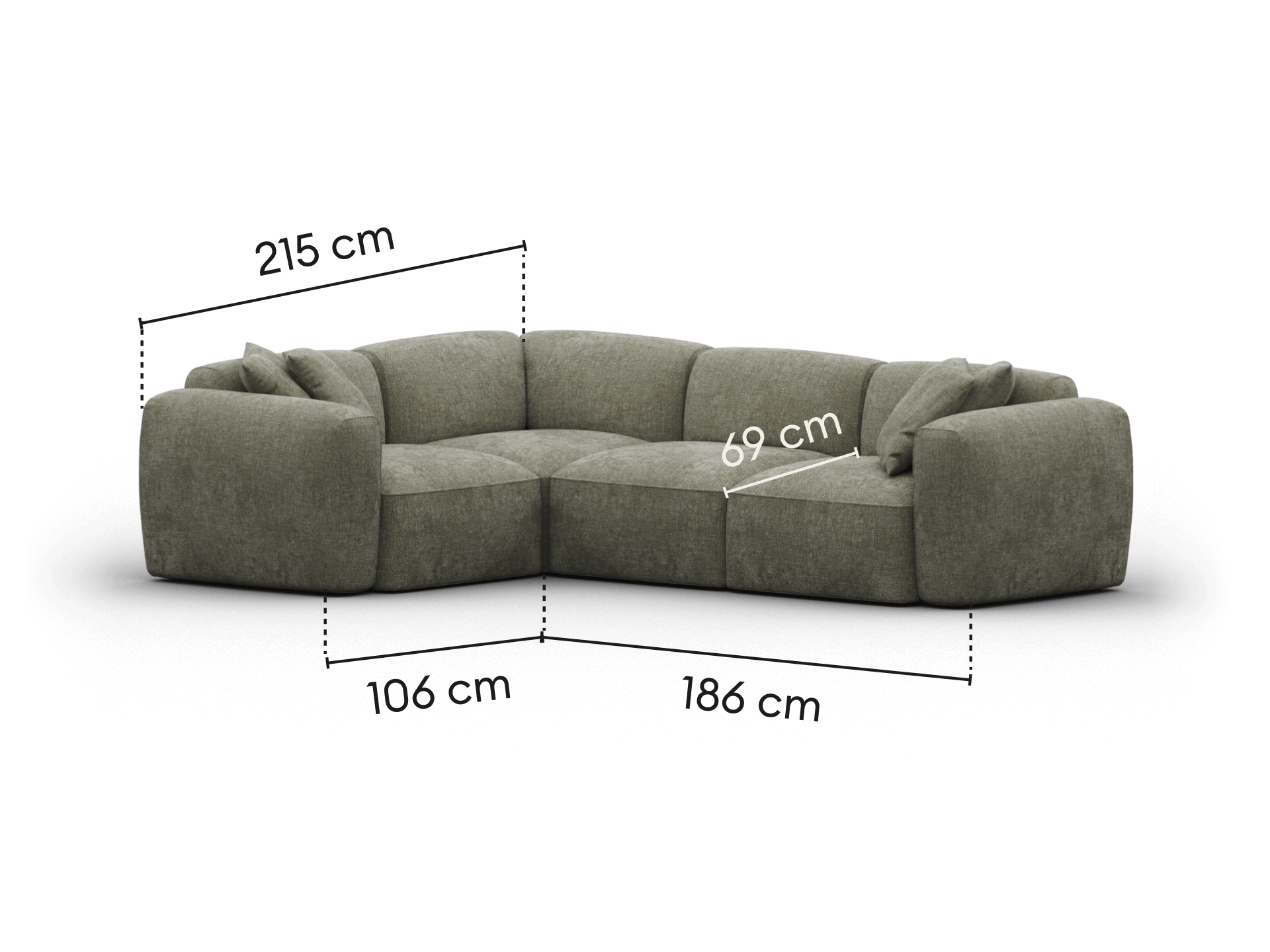 Torquay Modular Sofa - Forest Dawn (Luxe edition) / 4 Sections / Regular