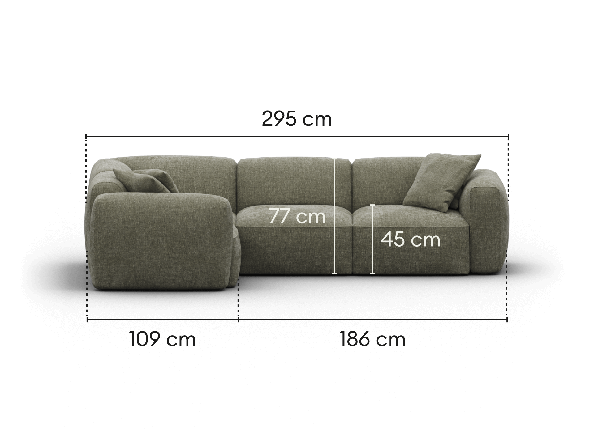 Torquay Modular Sofa - Forest Dawn (Luxe edition) / 4 Sections / Regular