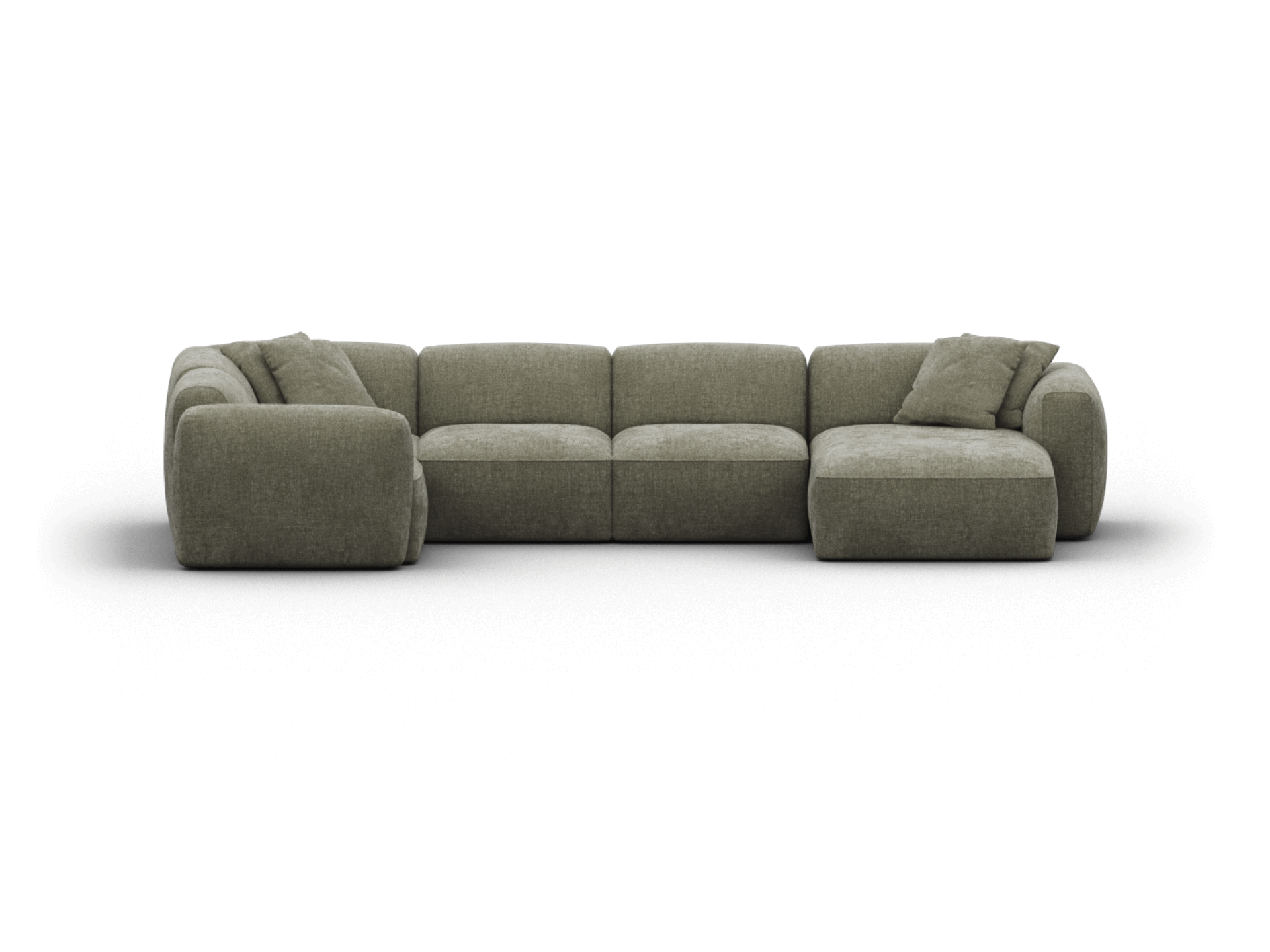 Torquay Modular Sofa - Forest Dawn (Luxe edition) / 5 Sections with Chaise / Regular