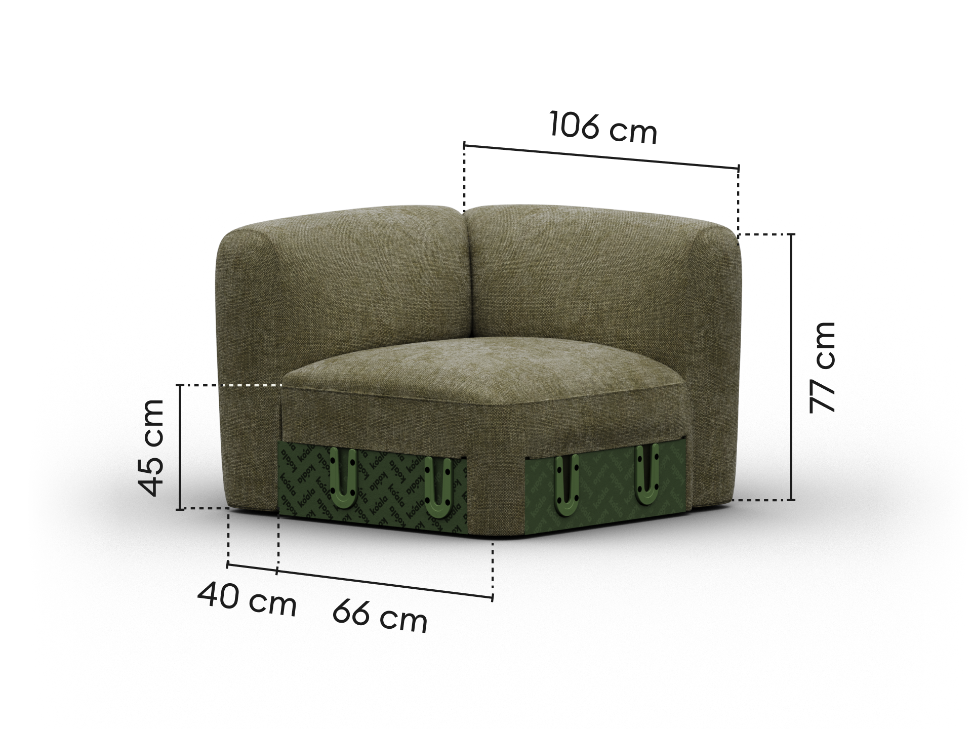 Torquay Modular Sofa Section - Regular / Corner / Forest Dawn (Luxe edition)