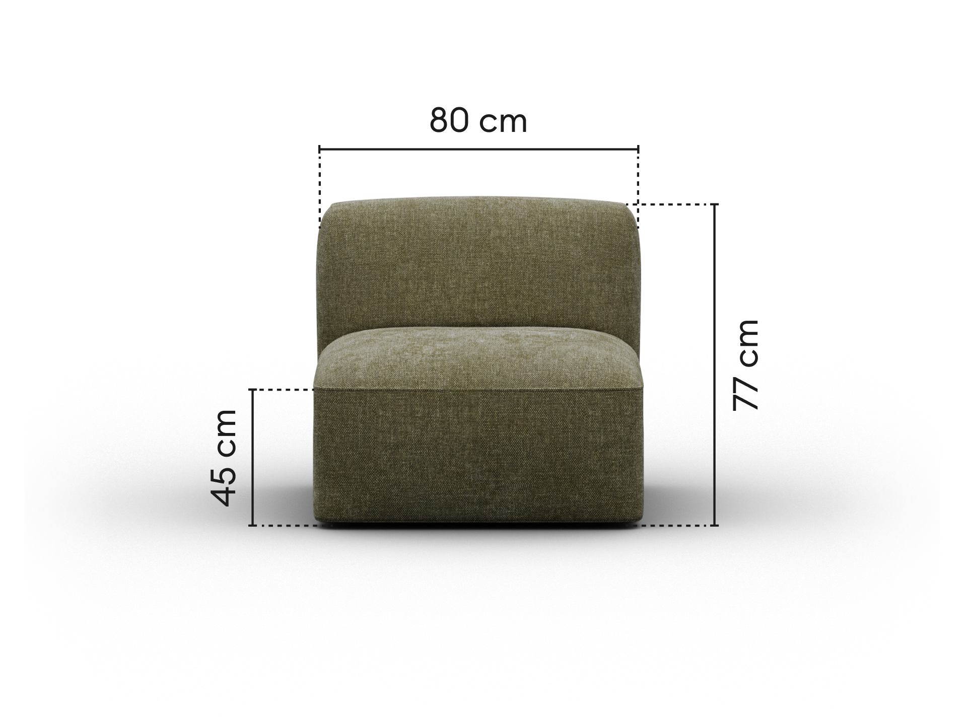 Torquay Modular Sofa Section - Regular / Seat / Forest Dawn (Luxe edition)