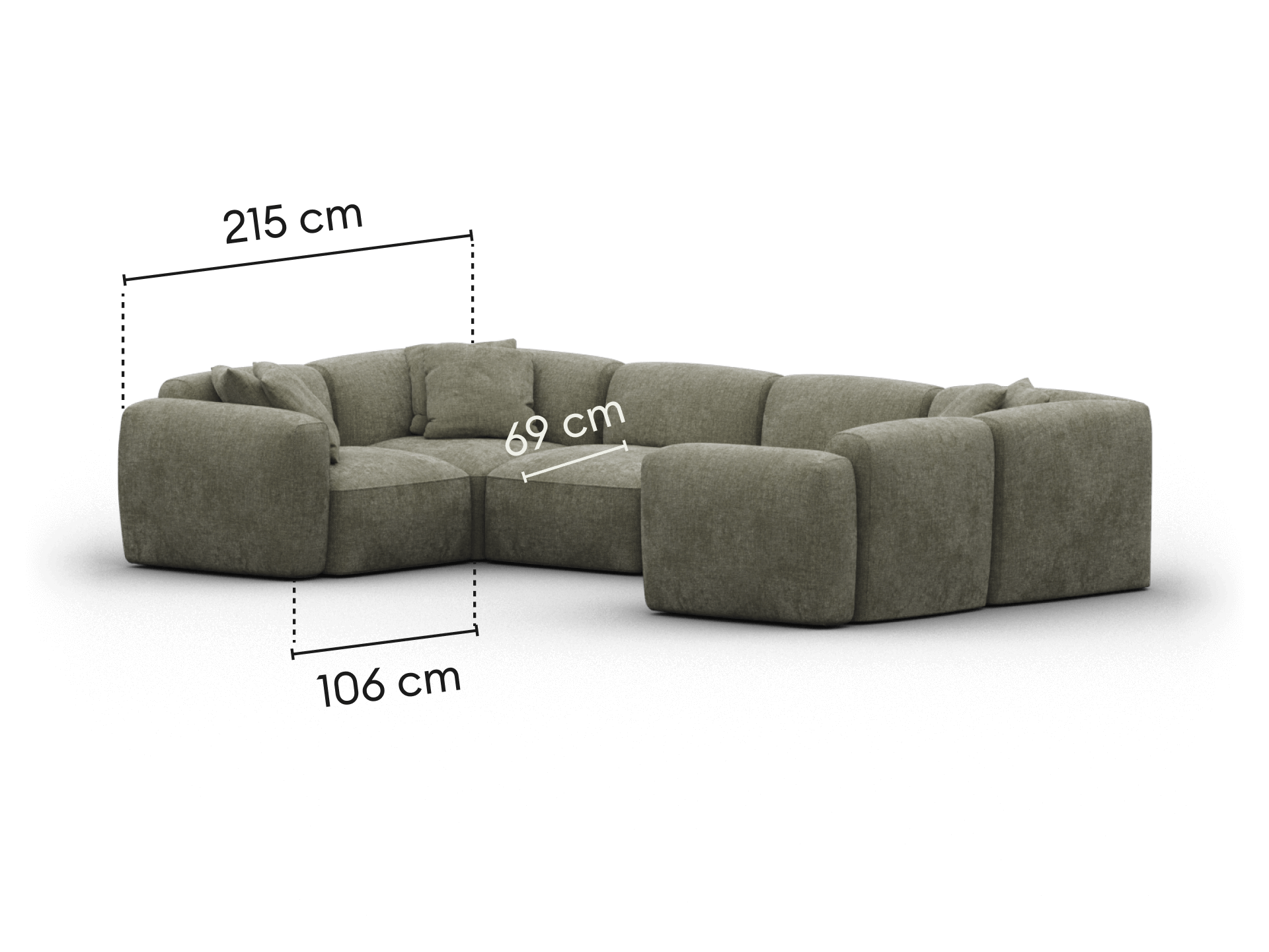 Torquay Modular Sofa - Forest Dawn (Luxe edition) / 6 Sections / Regular