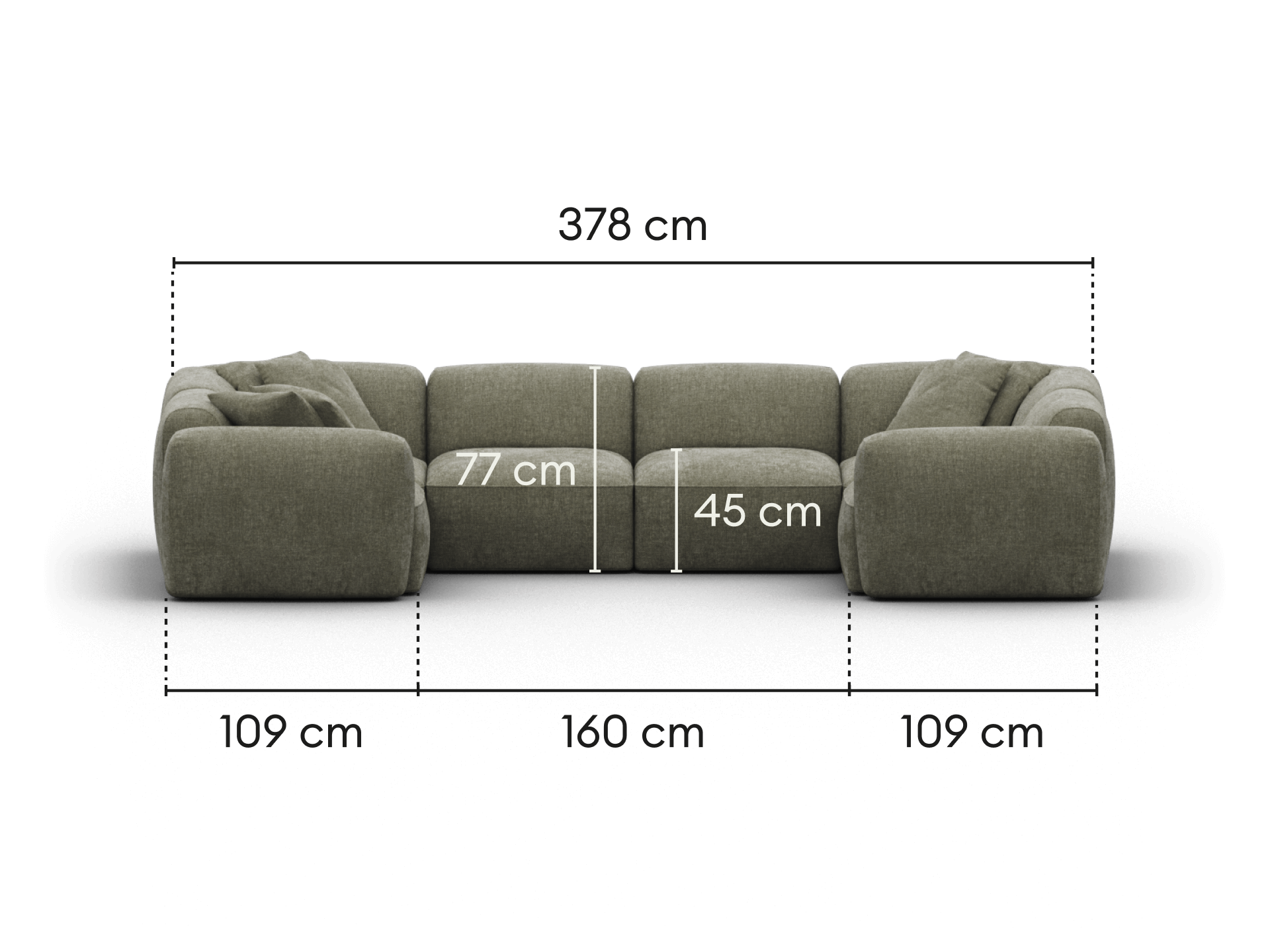 Torquay Modular Sofa - Forest Dawn (Luxe edition) / 6 Sections / Regular