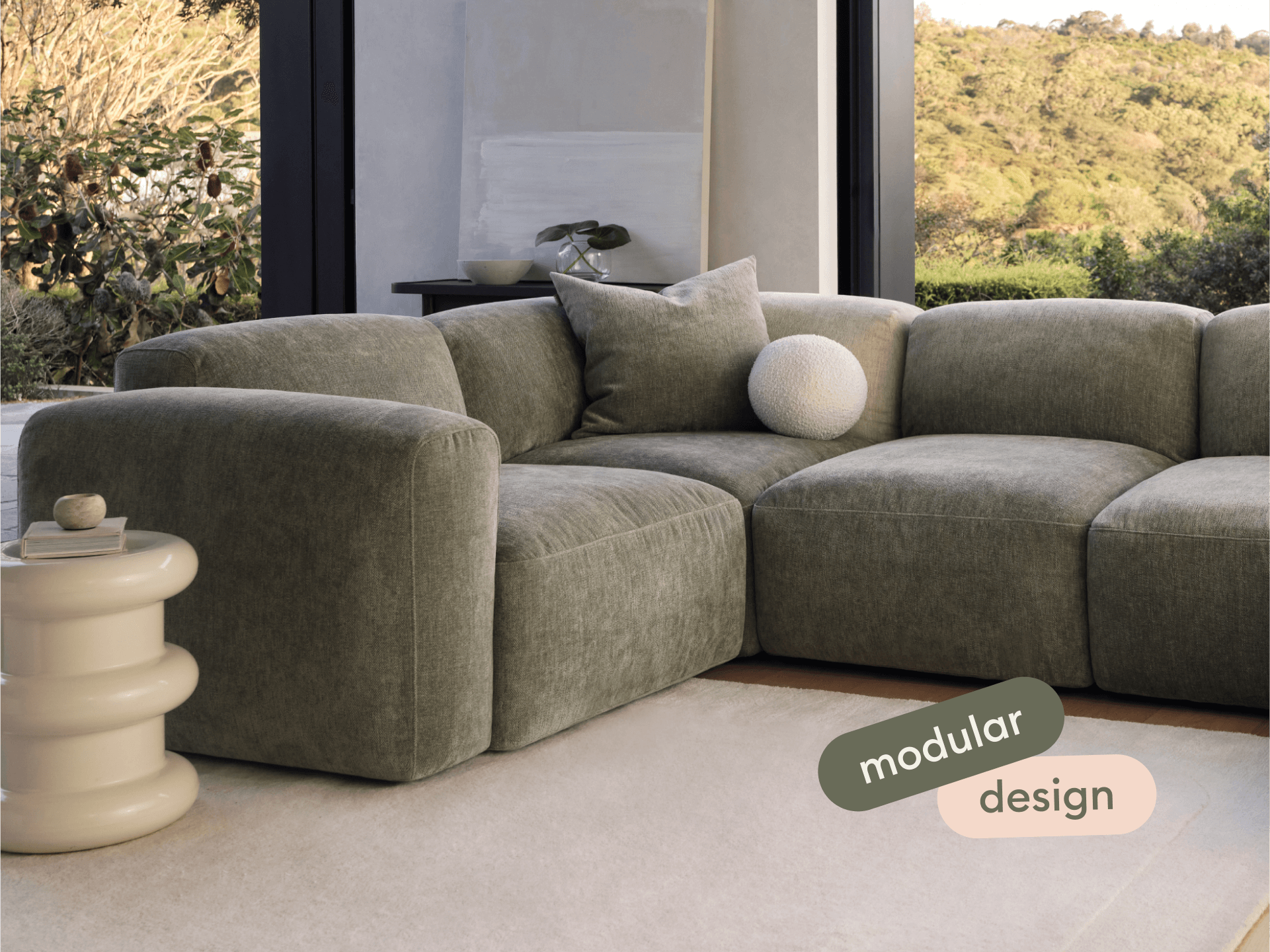 Torquay Modular Sofa - Forest Dawn (Luxe edition) / 6 Sections / Regular