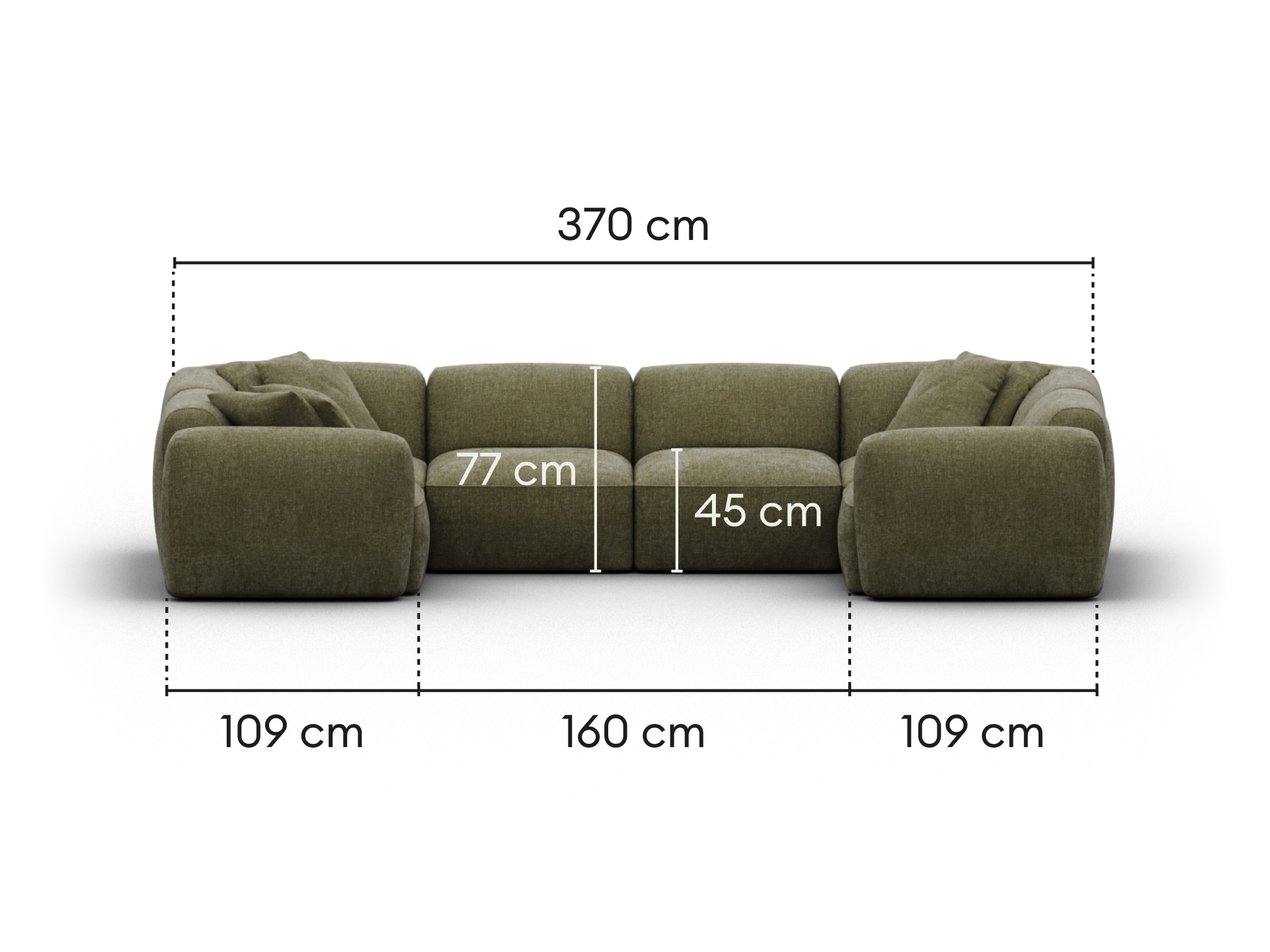 Torquay Modular Sofa - Forest Dawn (Luxe edition) / 6 Sections / Regular