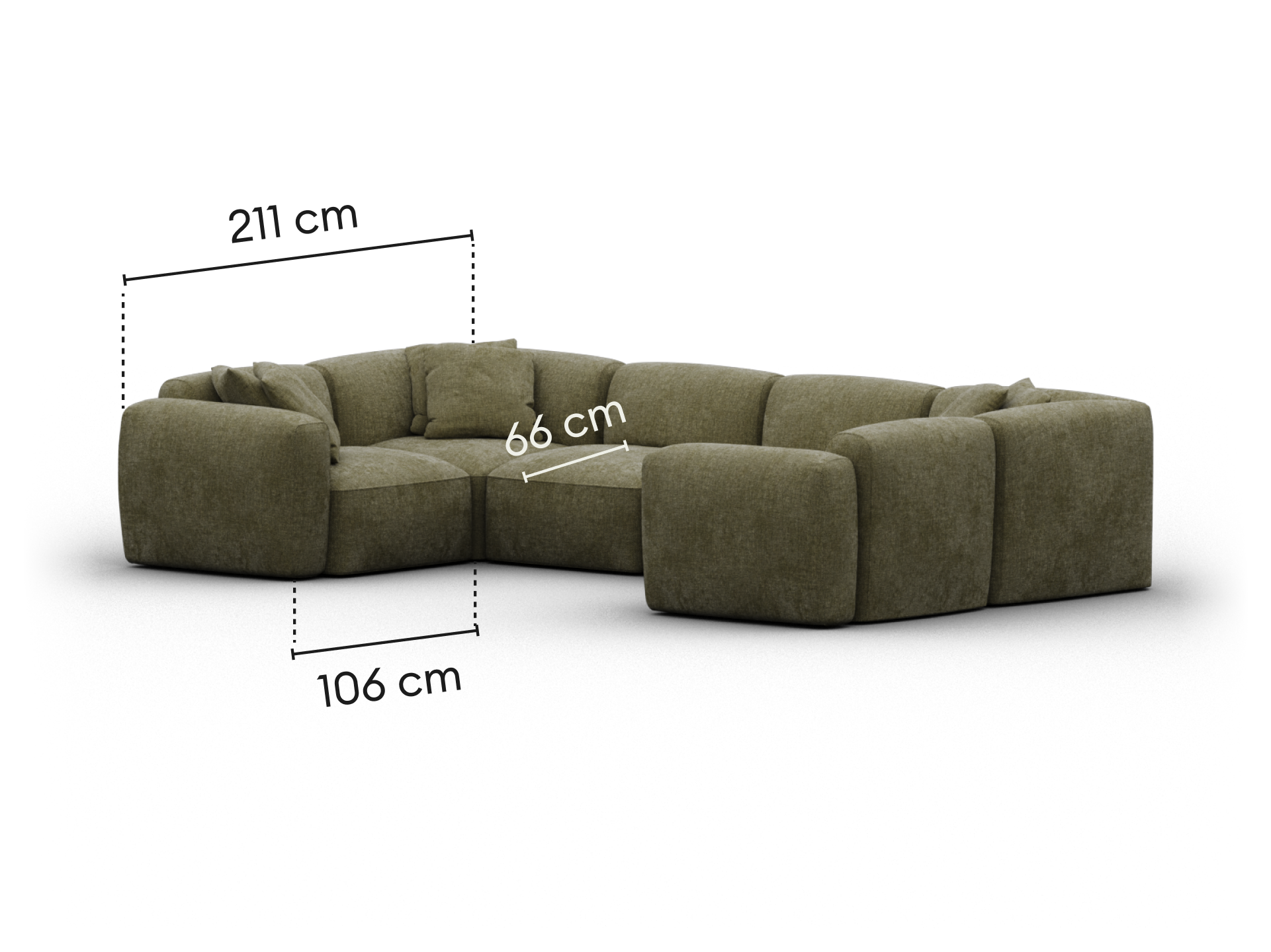 Torquay Modular Sofa - Forest Dawn (Luxe edition) / 6 Sections / Regular