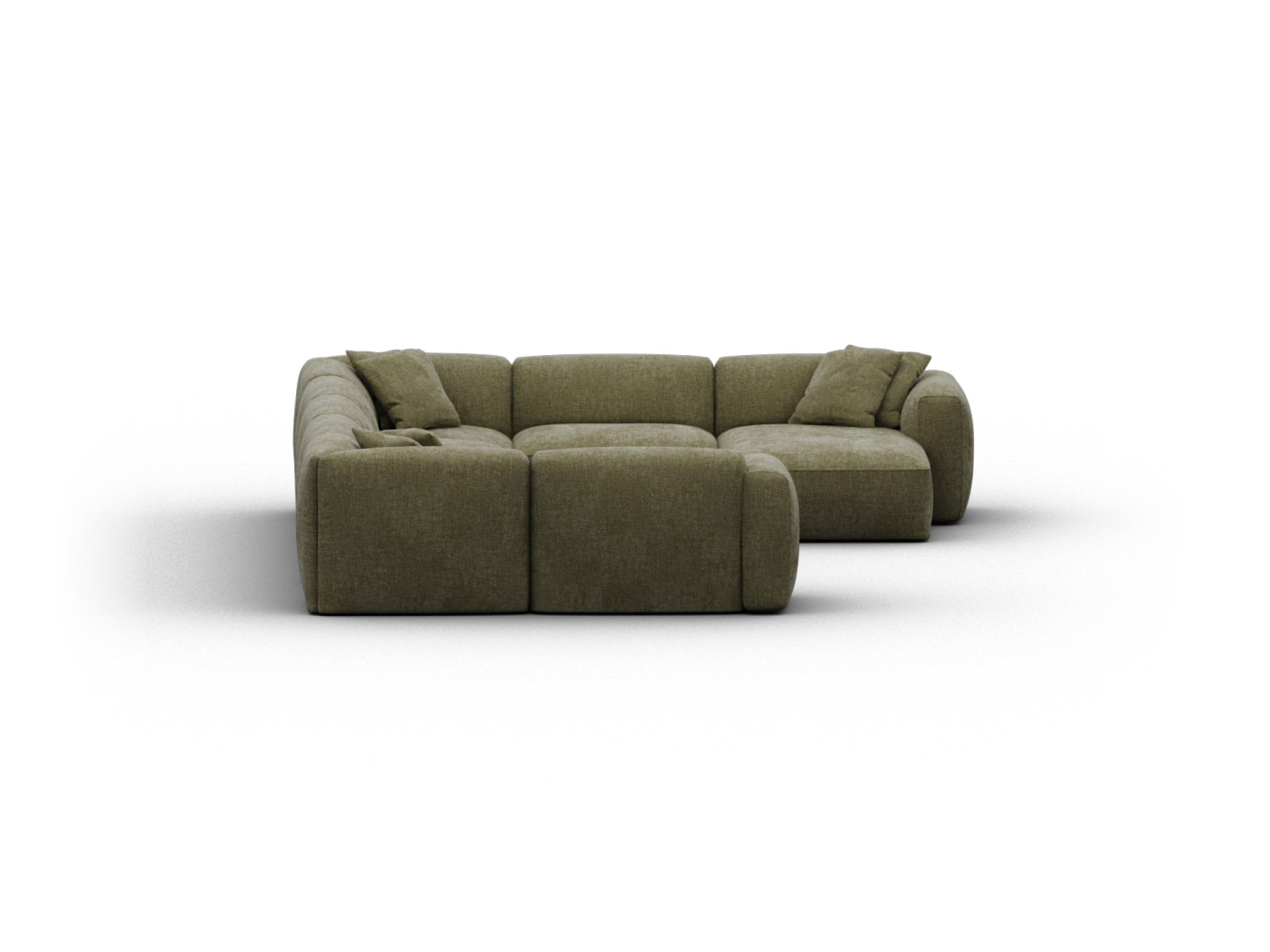 Torquay Modular Sofa - U Shape / Regular / 8 Sections with Chaise / Forest Dawn (Luxe edition)