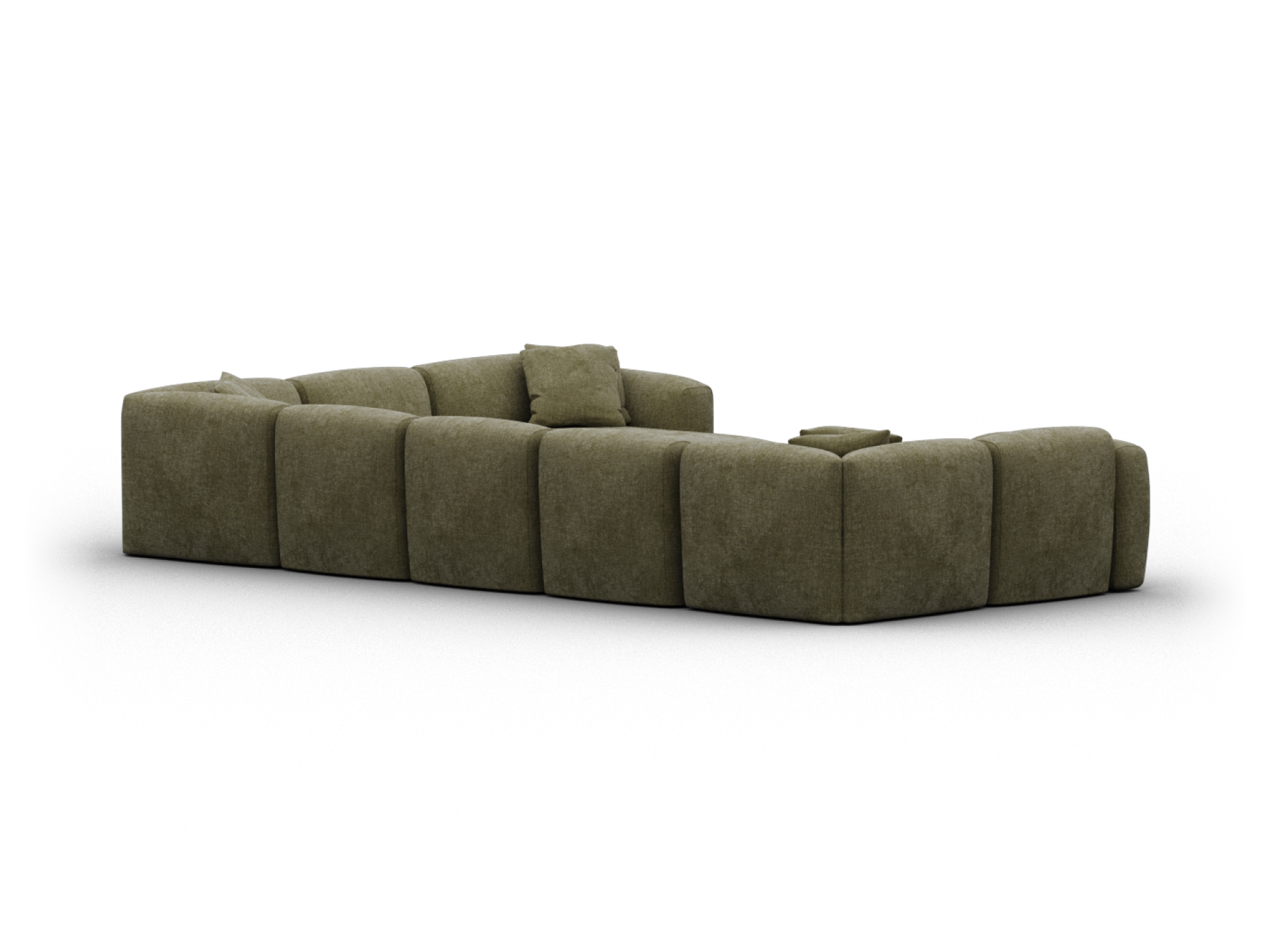 Torquay Modular Sofa - U Shape / Regular / 8 Sections with Chaise / Forest Dawn (Luxe edition)
