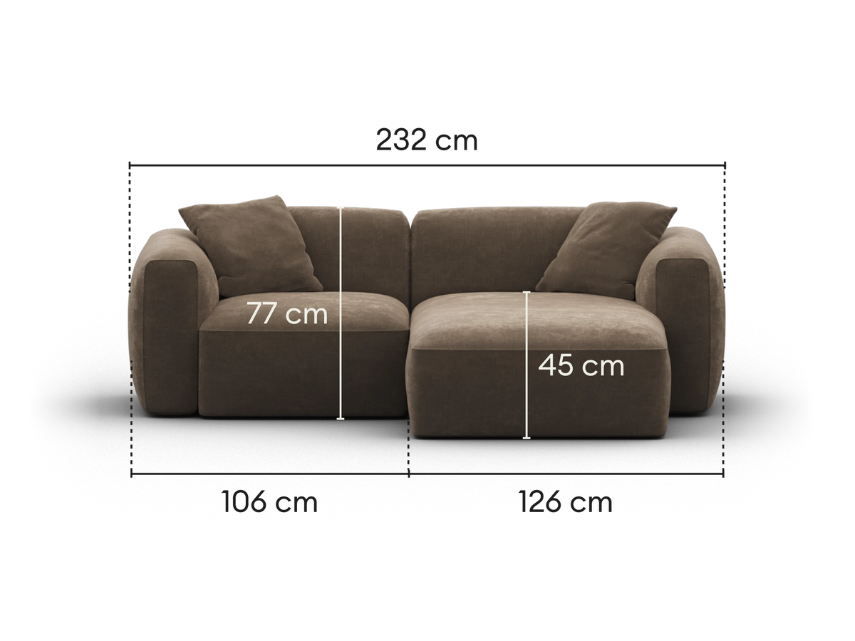 Torquay Modular Sofa - Midnight Mocha / 2 Sections / Regular