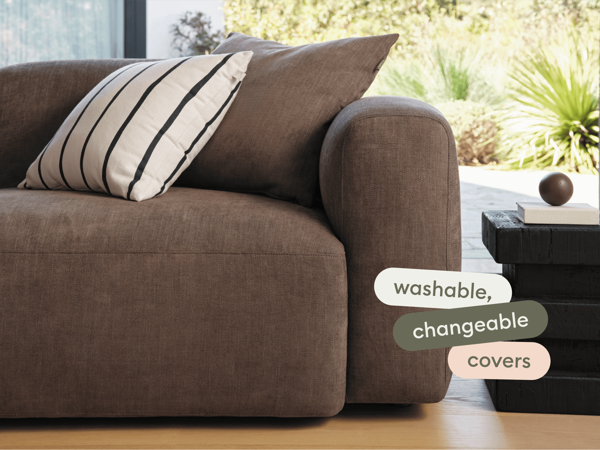 Torquay Modular Sofa - Chaise / Extra Wide / 2 Sections / Midnight Mocha