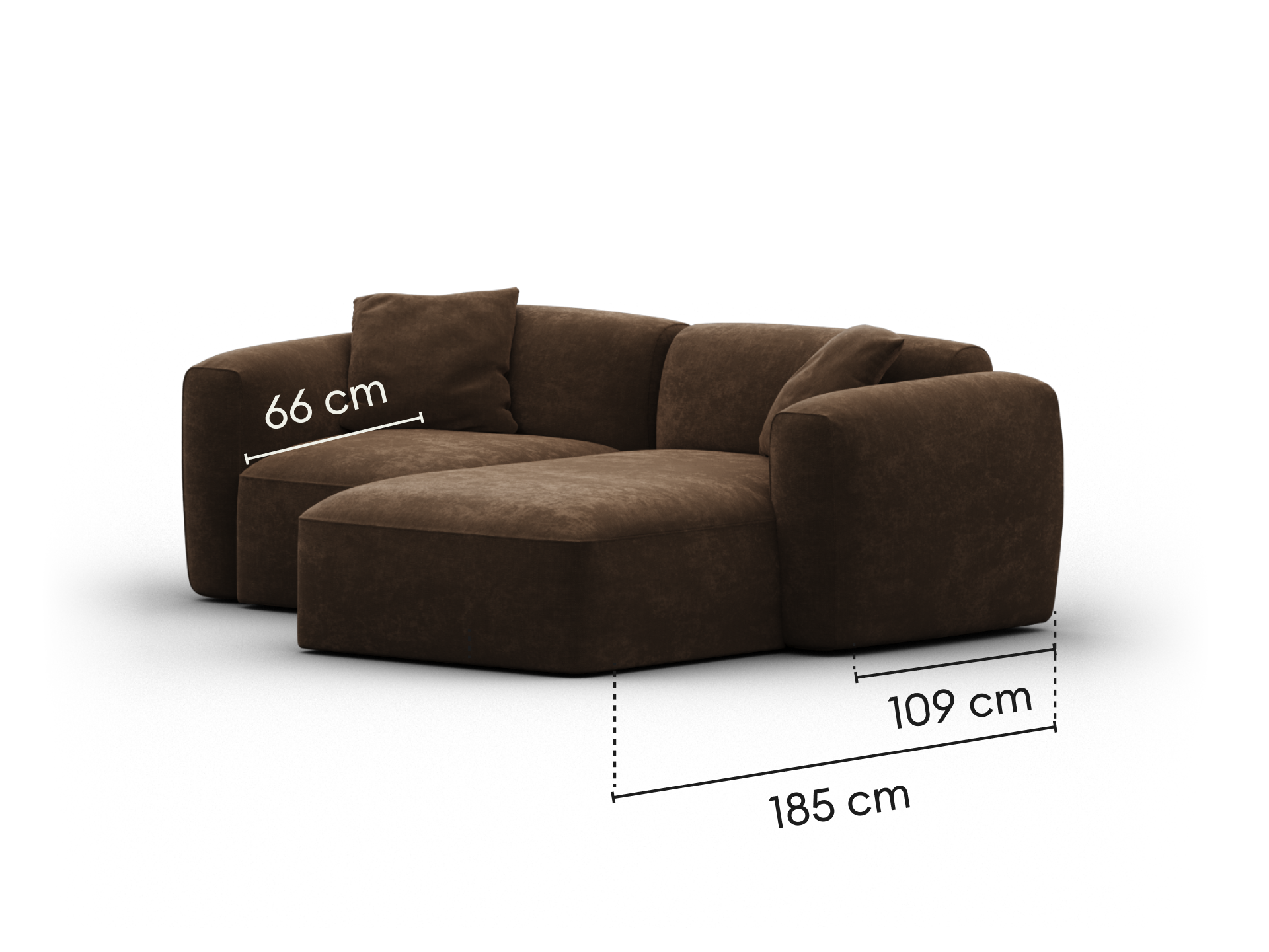 Torquay Modular Sofa - Chaise / Extra Wide / 2 Sections / Midnight Mocha