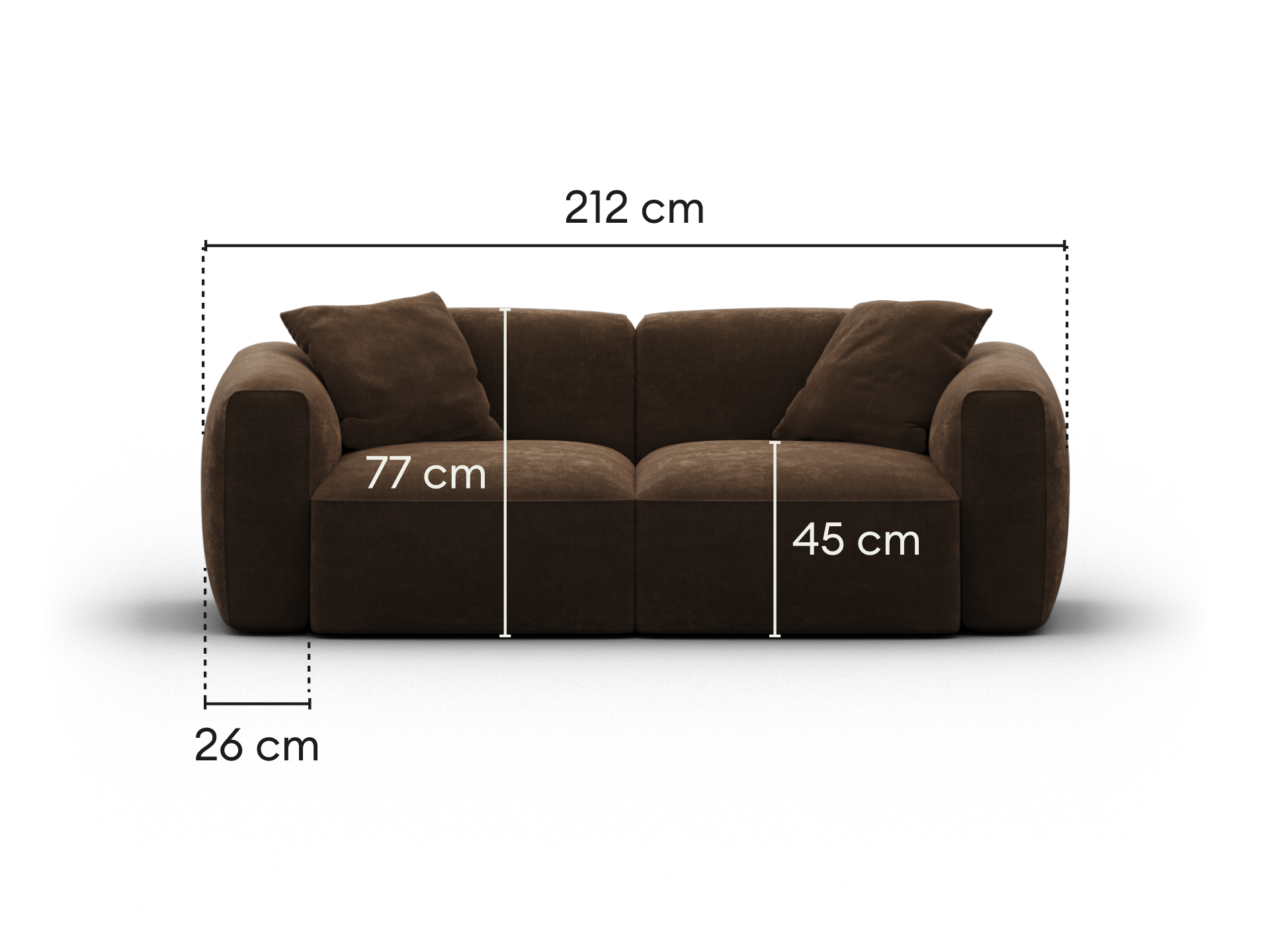 Torquay Modular Sofa - Sofa / Regular / 2 Sections / Midnight Mocha