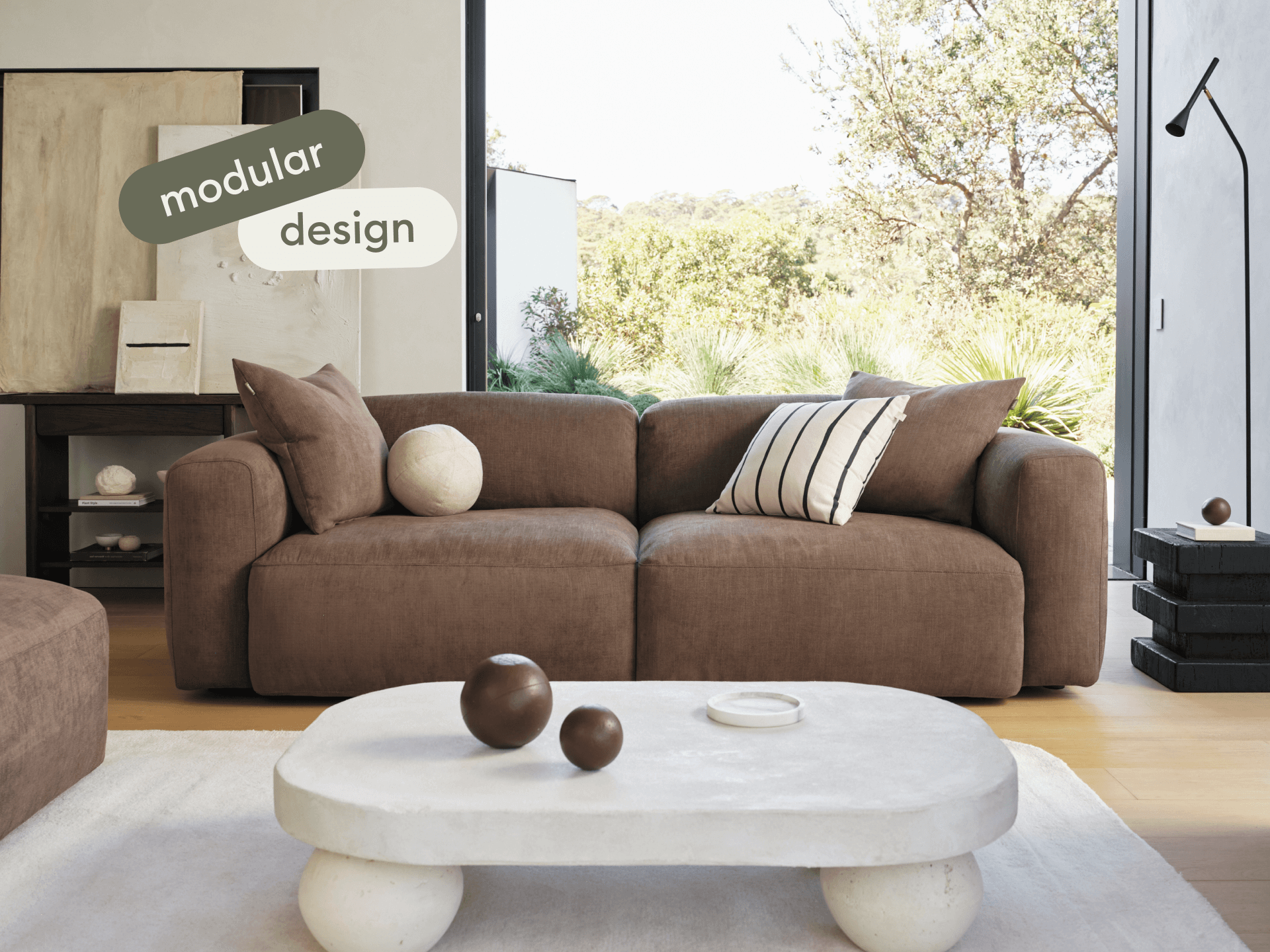 Torquay Modular Sofa - Extra Wide / 2 Sections / Midnight Mocha