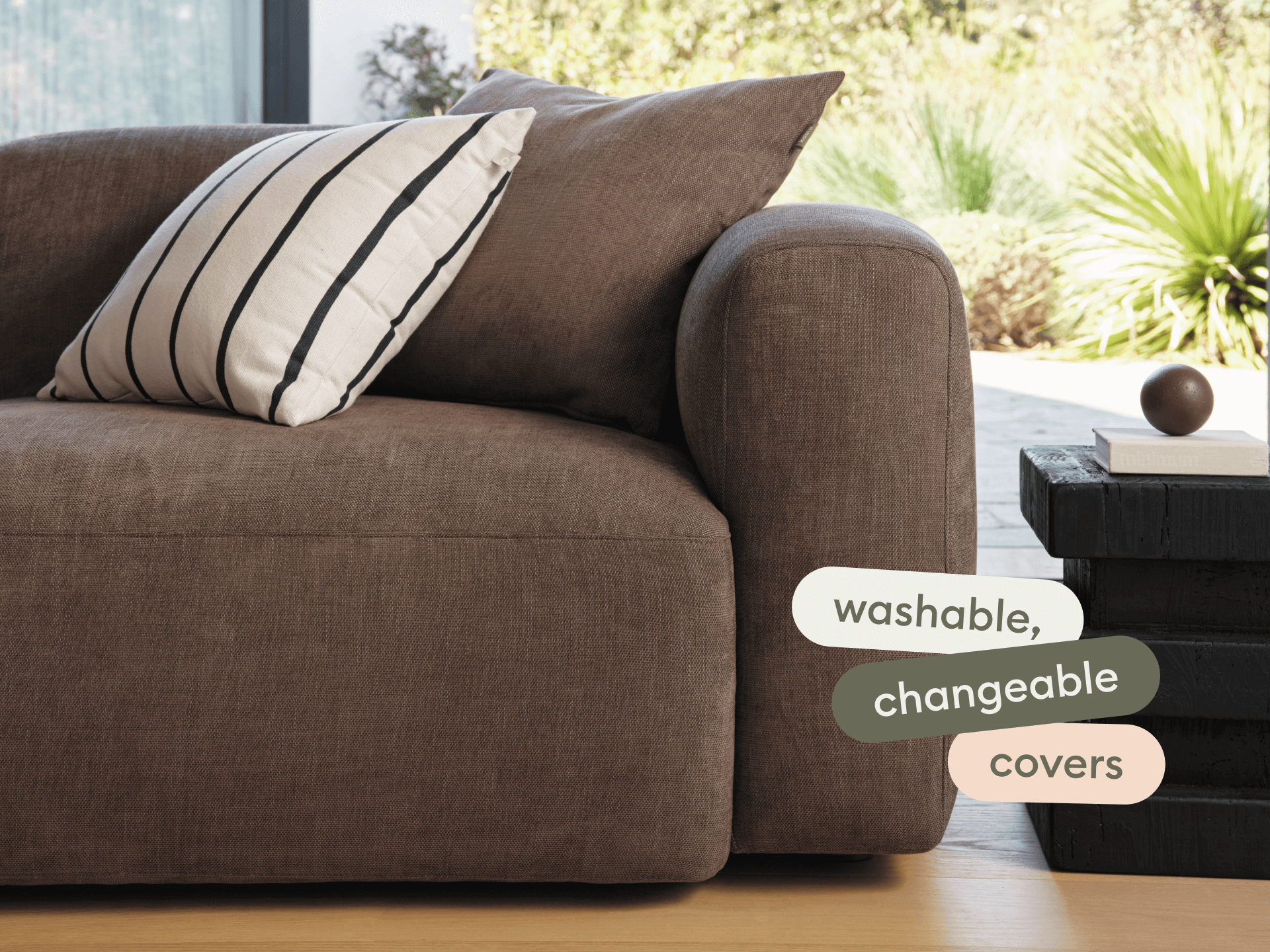 Torquay Modular Sofa - Chaise / Extra Wide / 3 Sections / Midnight Mocha