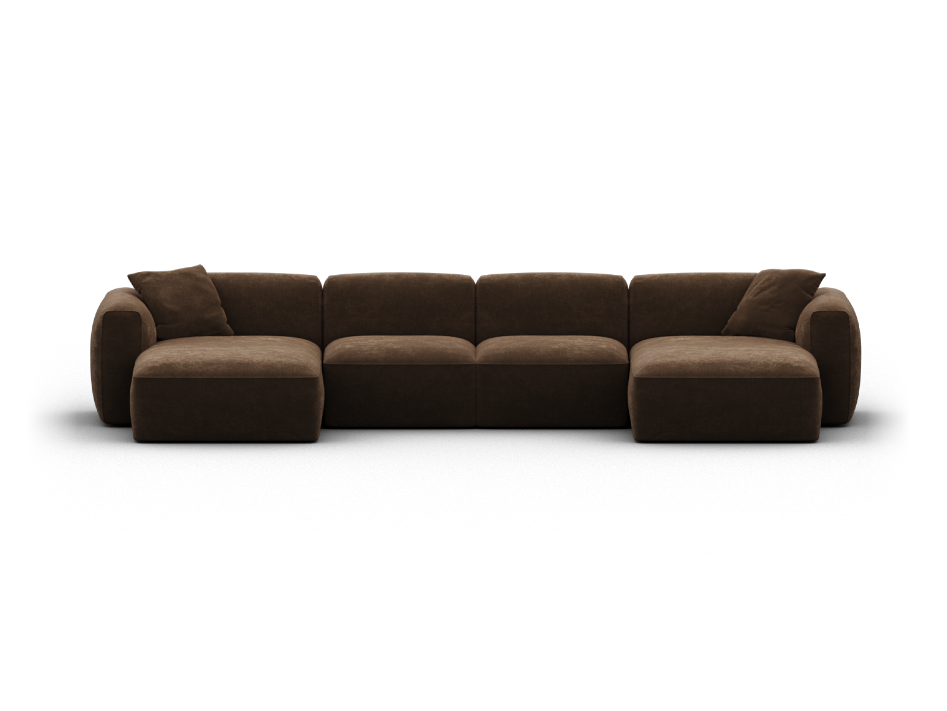 Torquay Modular Sofa - Regular / 4 Sections with 2 Chaises / Midnight Mocha