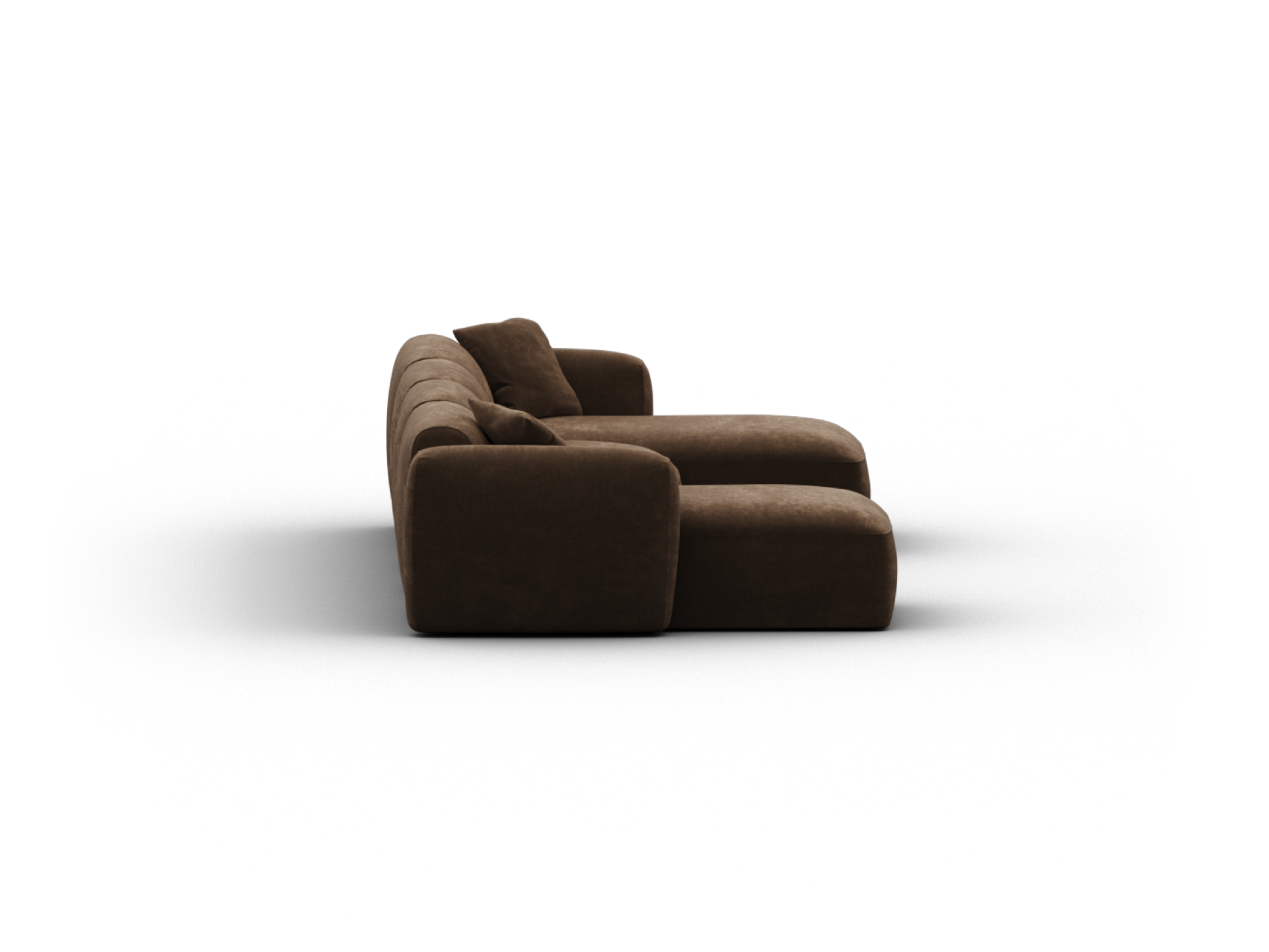 Torquay Modular Sofa - Regular / 4 Sections with 2 Chaises / Midnight Mocha