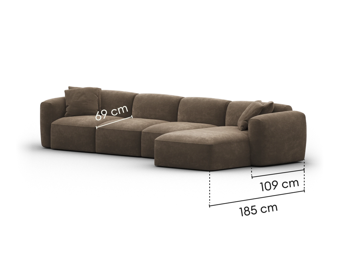 Torquay Modular Sofa - Midnight Mocha / 4 Sections / Regular