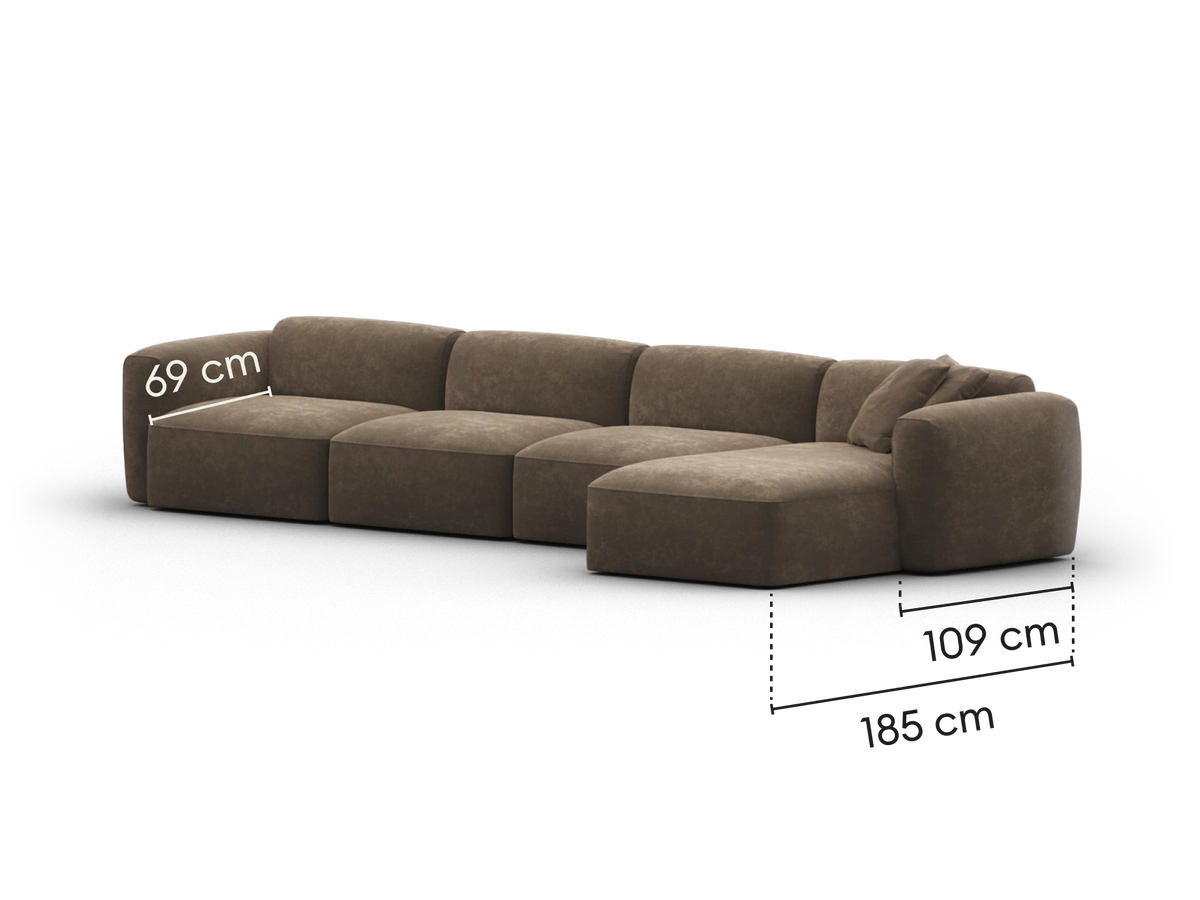 Torquay Modular Sofa - Midnight Mocha / 4 Sections / Extra Wide