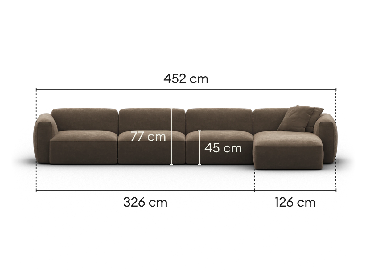 Torquay Modular Sofa - Midnight Mocha / 4 Sections / Extra Wide
