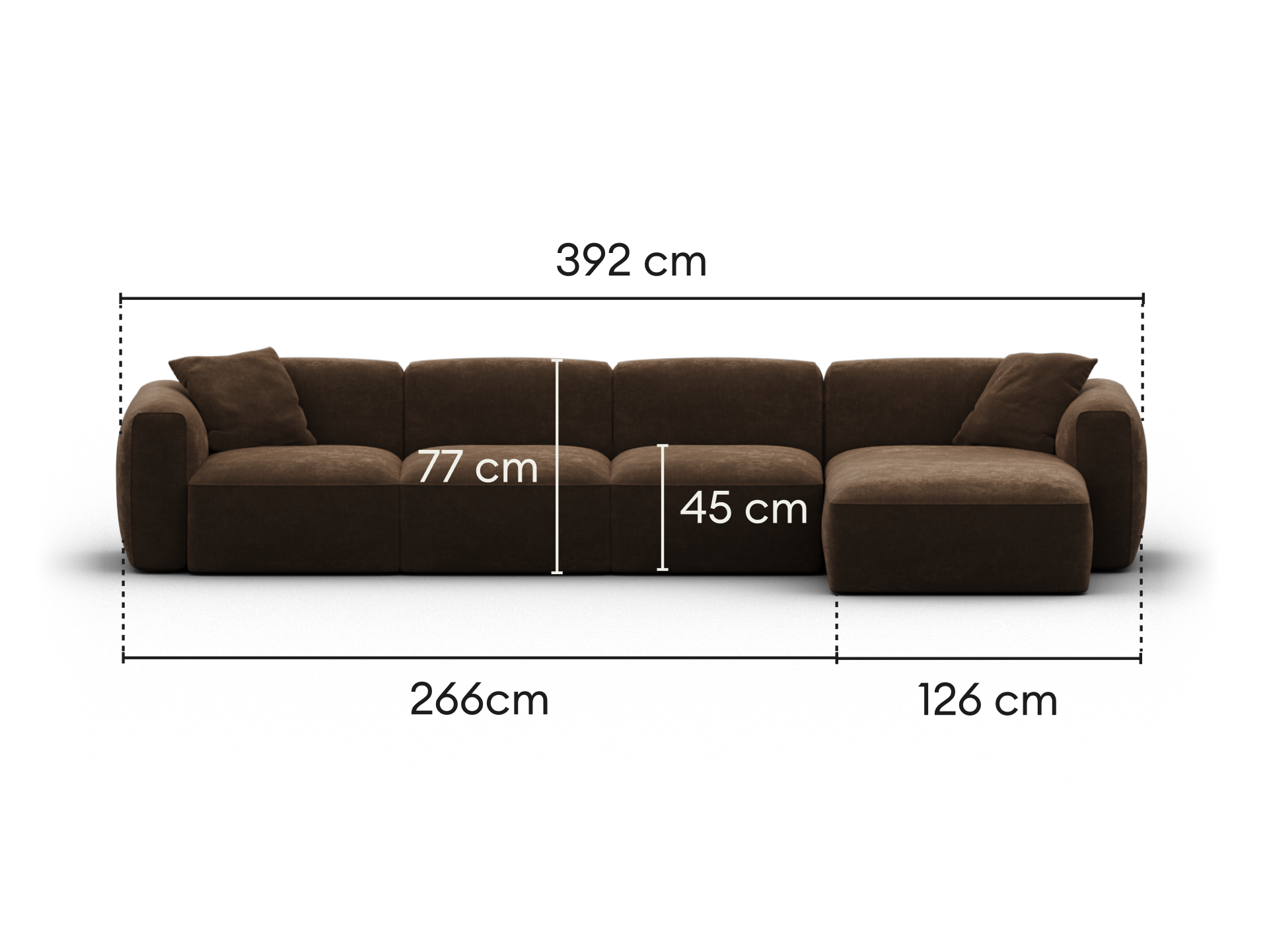 Torquay Modular Sofa - Regular / 4 Sections / Midnight Mocha