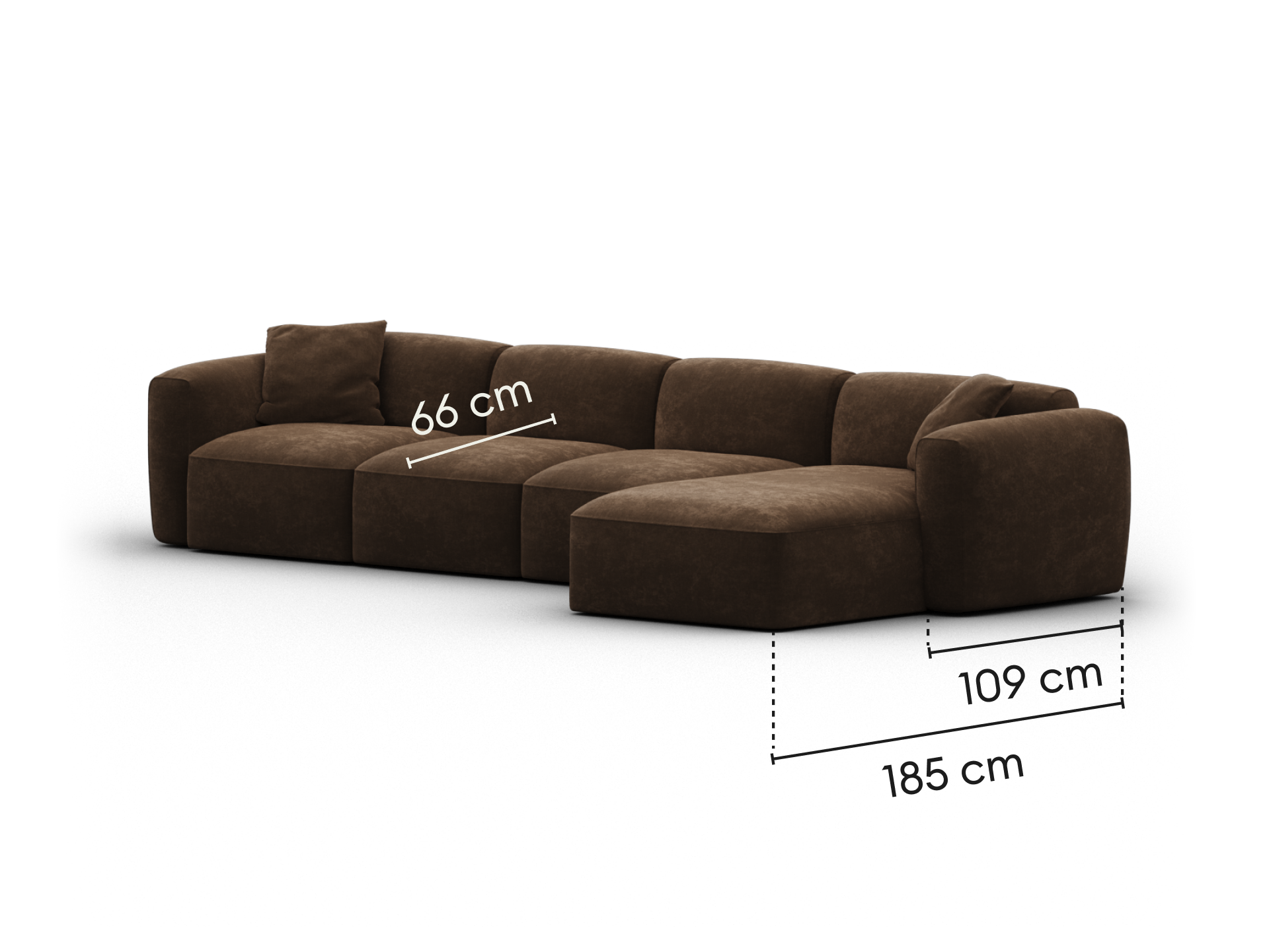 Torquay Modular Sofa - Regular / 4 Sections / Midnight Mocha