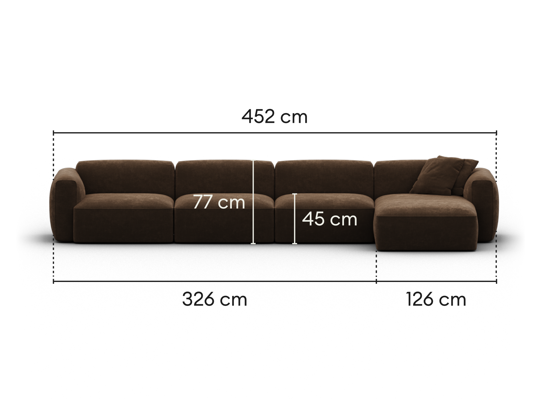 Torquay Modular Sofa - Extra Wide / 4 Sections / Midnight Mocha