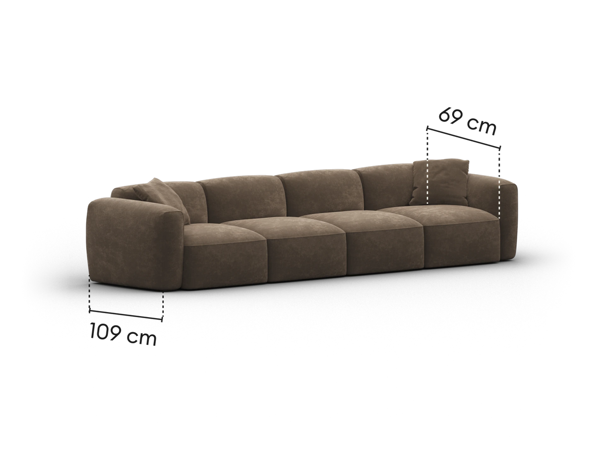 Torquay Modular Sofa - Midnight Mocha / 4 Sections / Regular