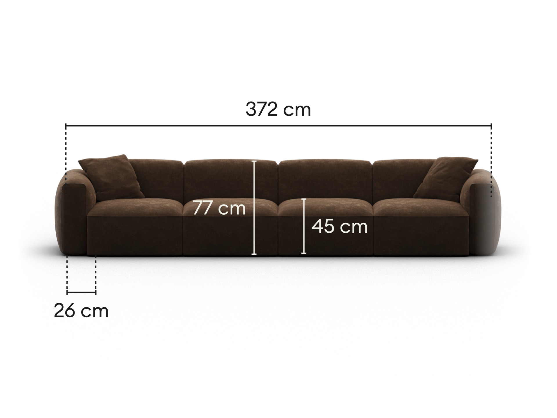 Torquay Modular Sofa - Regular / 4 Sections / Midnight Mocha