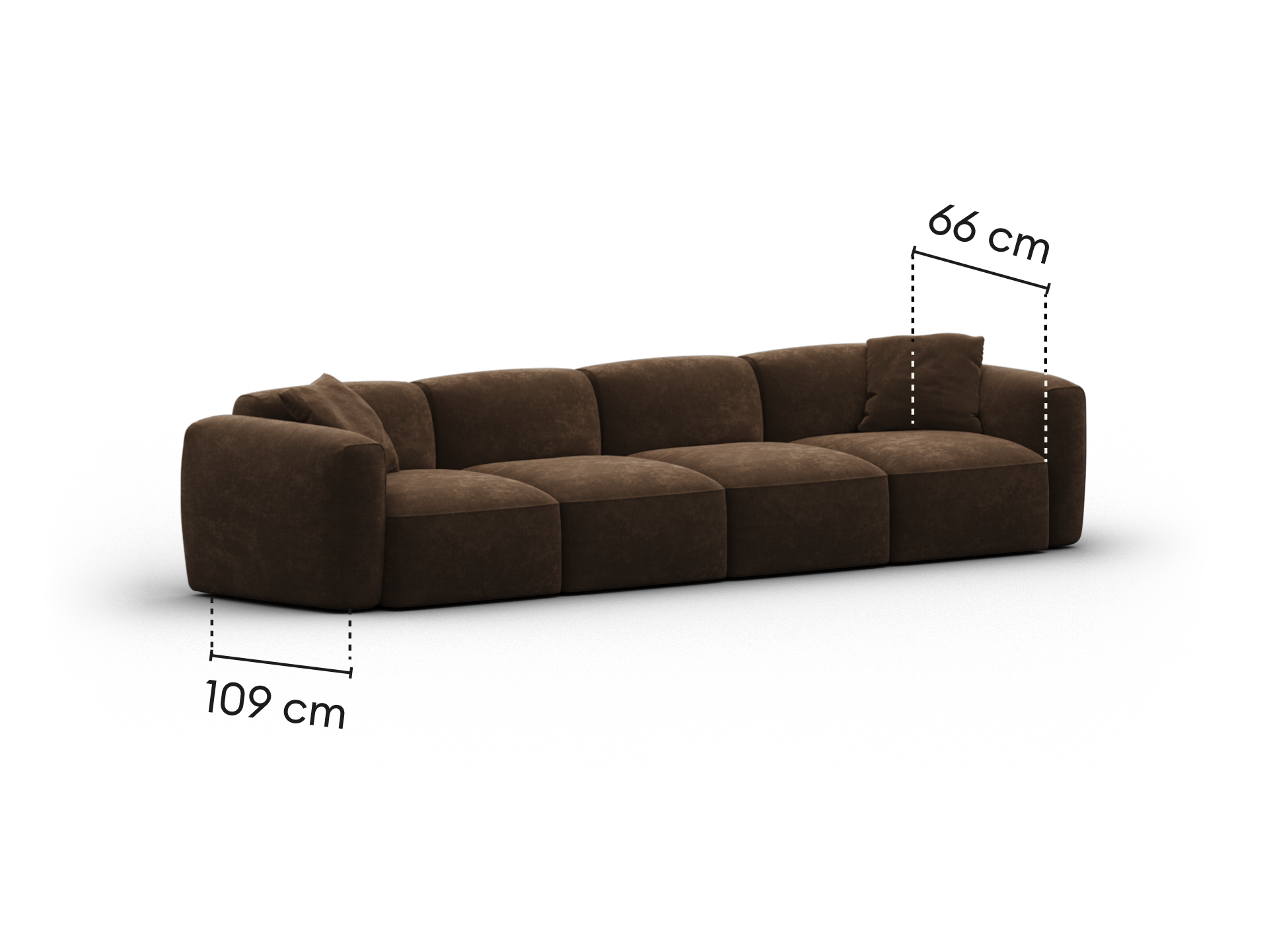 Torquay Modular Sofa - Regular / 4 Sections / Midnight Mocha