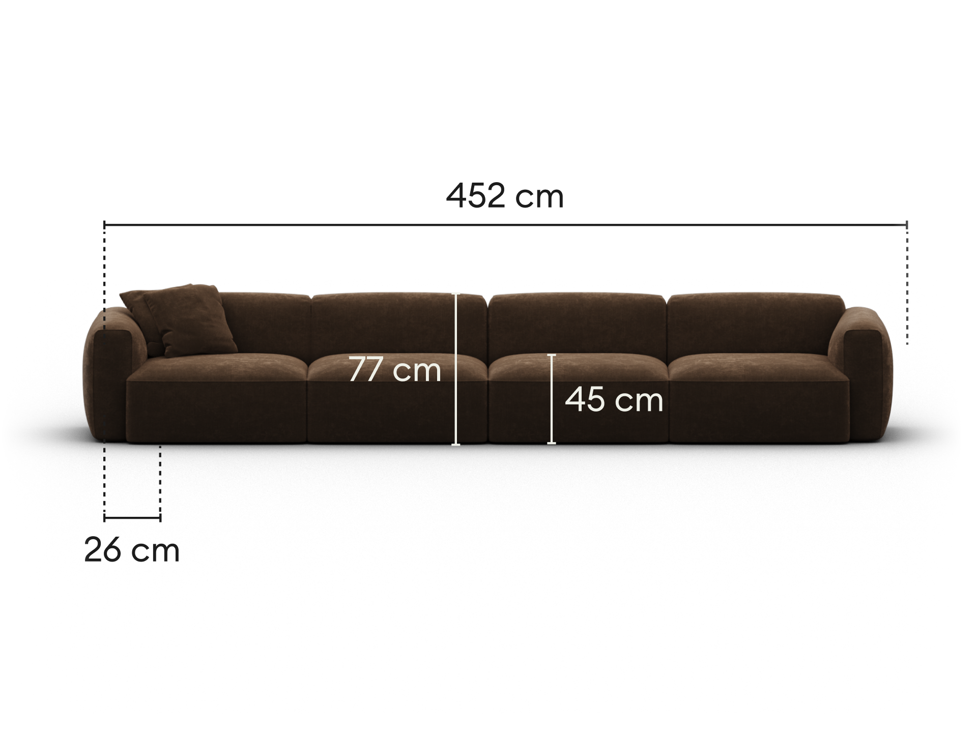 Torquay Modular Sofa - Extra Wide / 4 Sections / Midnight Mocha