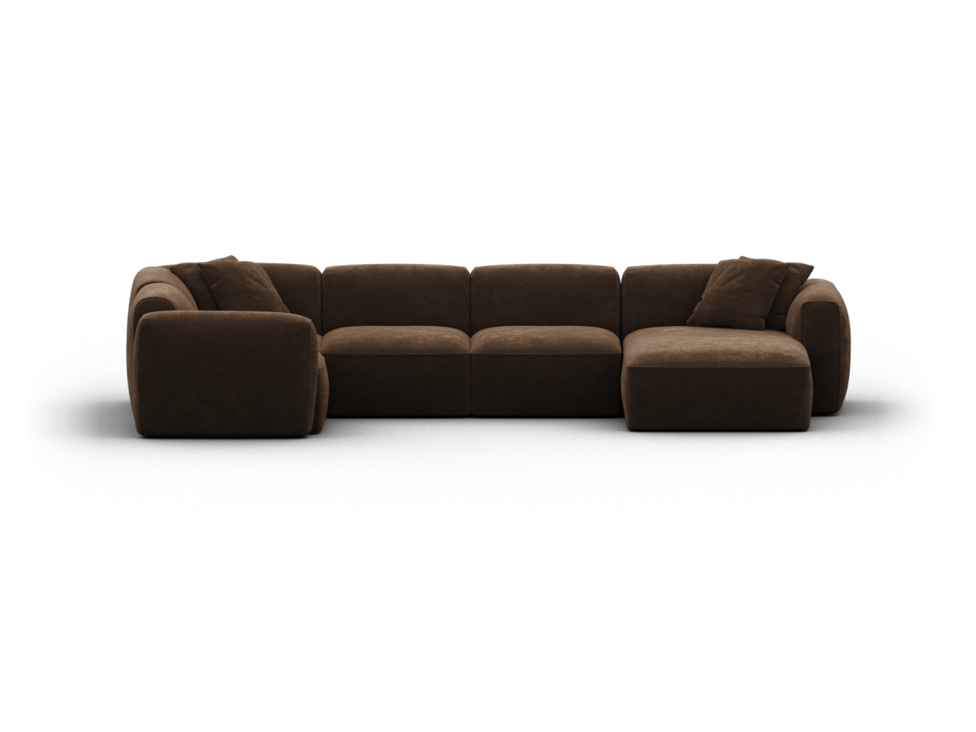 Torquay Modular Sofa - Corner / Regular / 5 Sections with Chaise / Midnight Mocha