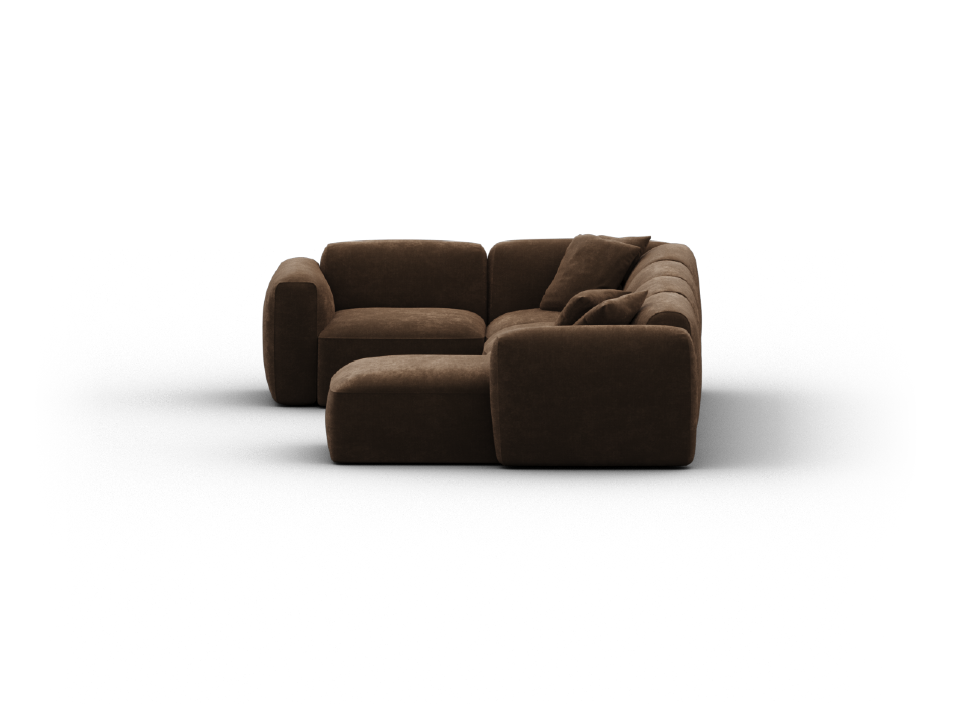 Torquay Modular Sofa - Corner / Regular / 5 Sections with Chaise / Midnight Mocha
