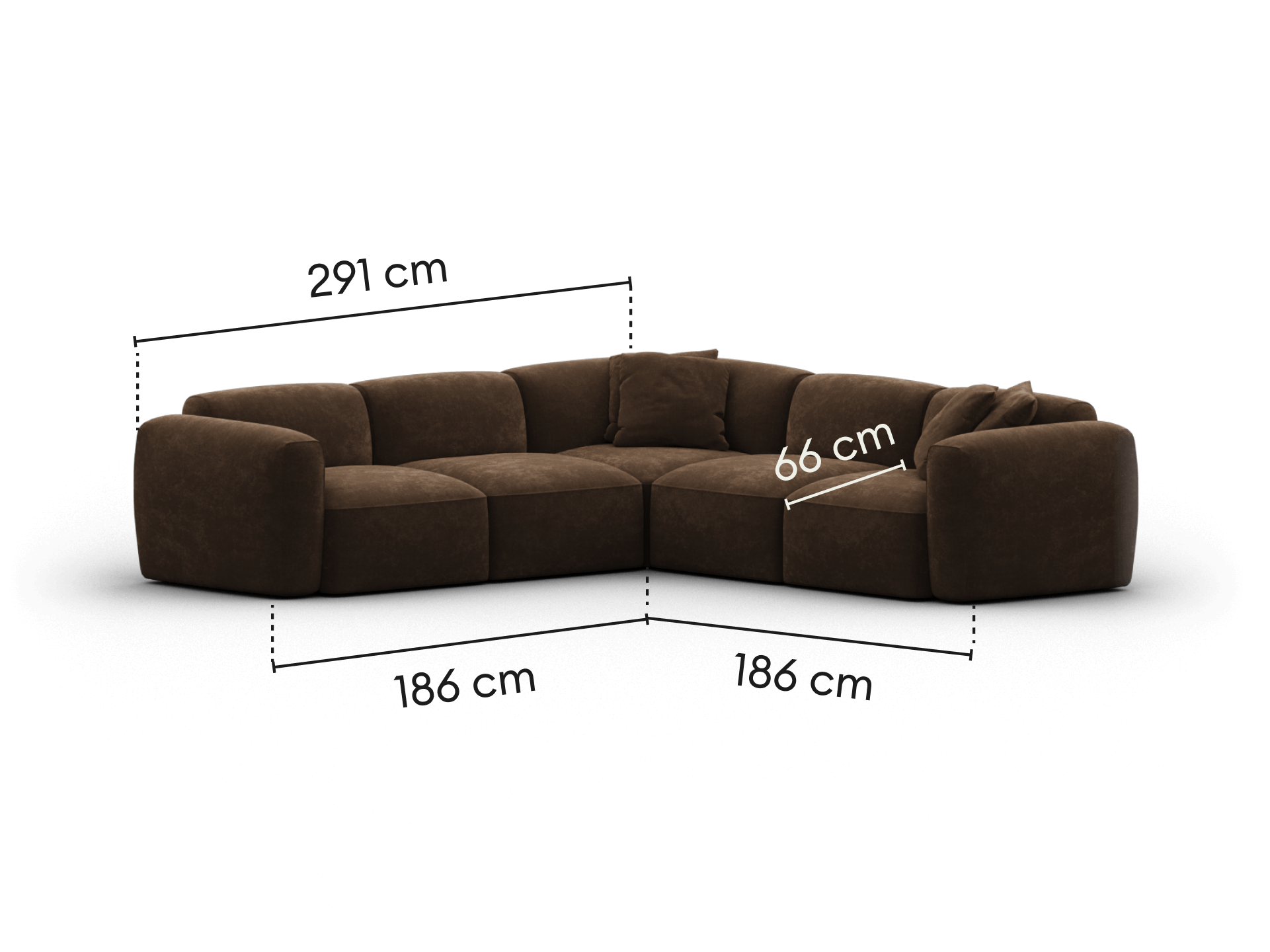 Torquay Modular Sofa - Regular / 5 Sections / Midnight Mocha