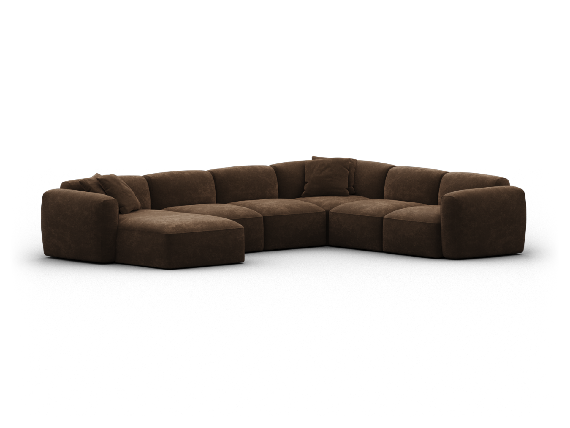 Torquay Modular Sofa - Regular / 6 Sections with Chaise / Midnight Mocha