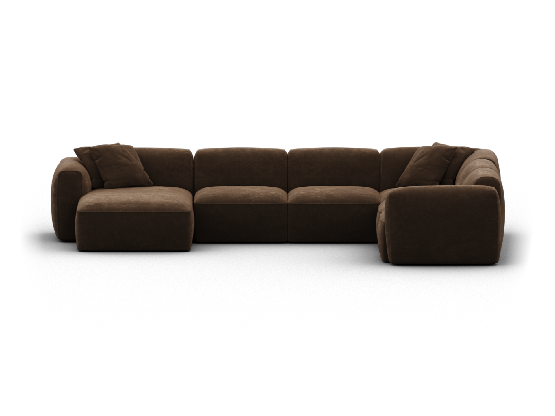 Torquay Modular Sofa - Regular / 6 Sections with Chaise / Midnight Mocha