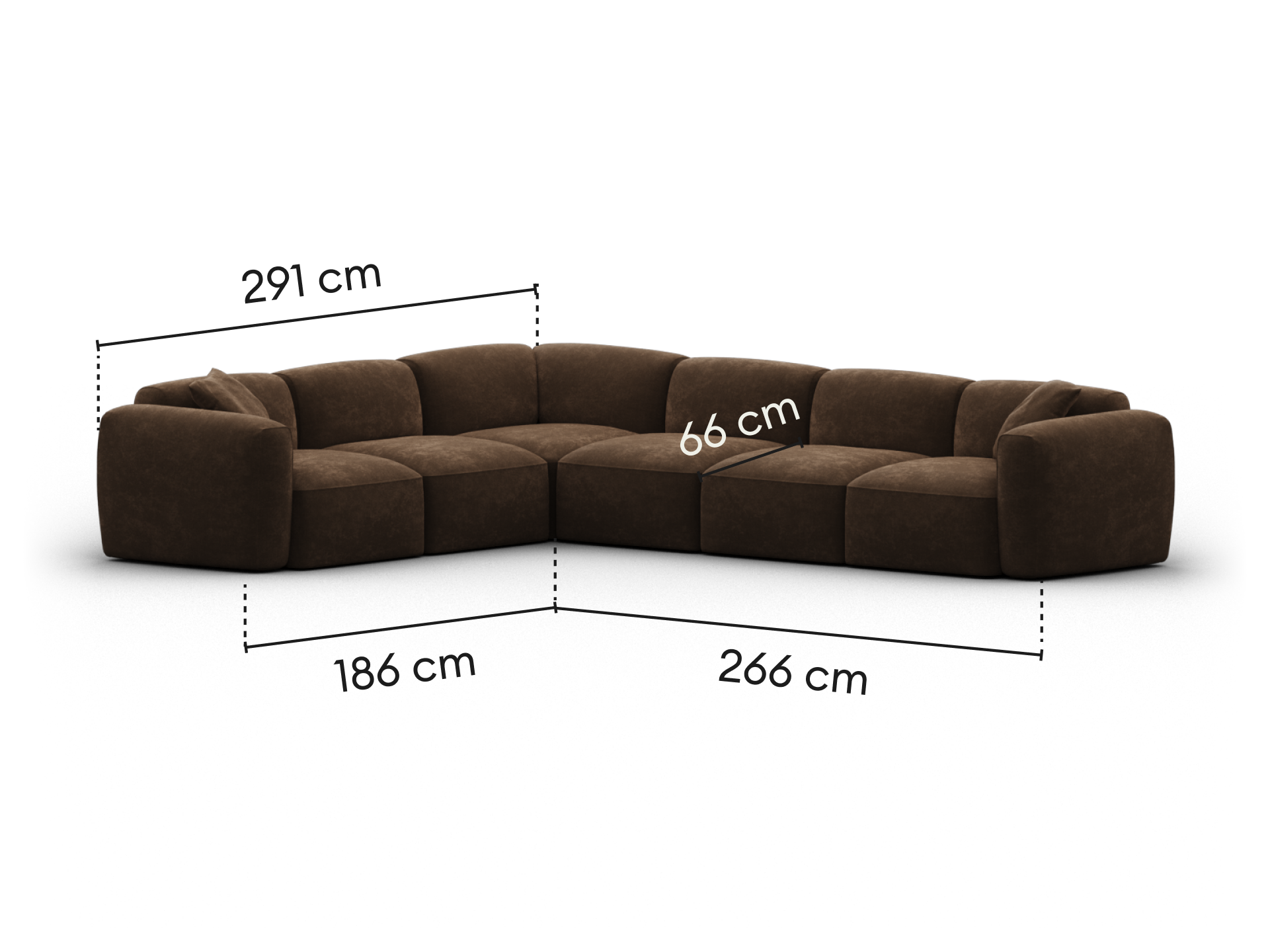 Torquay Modular Sofa - Regular / 6 Sections / Midnight Mocha