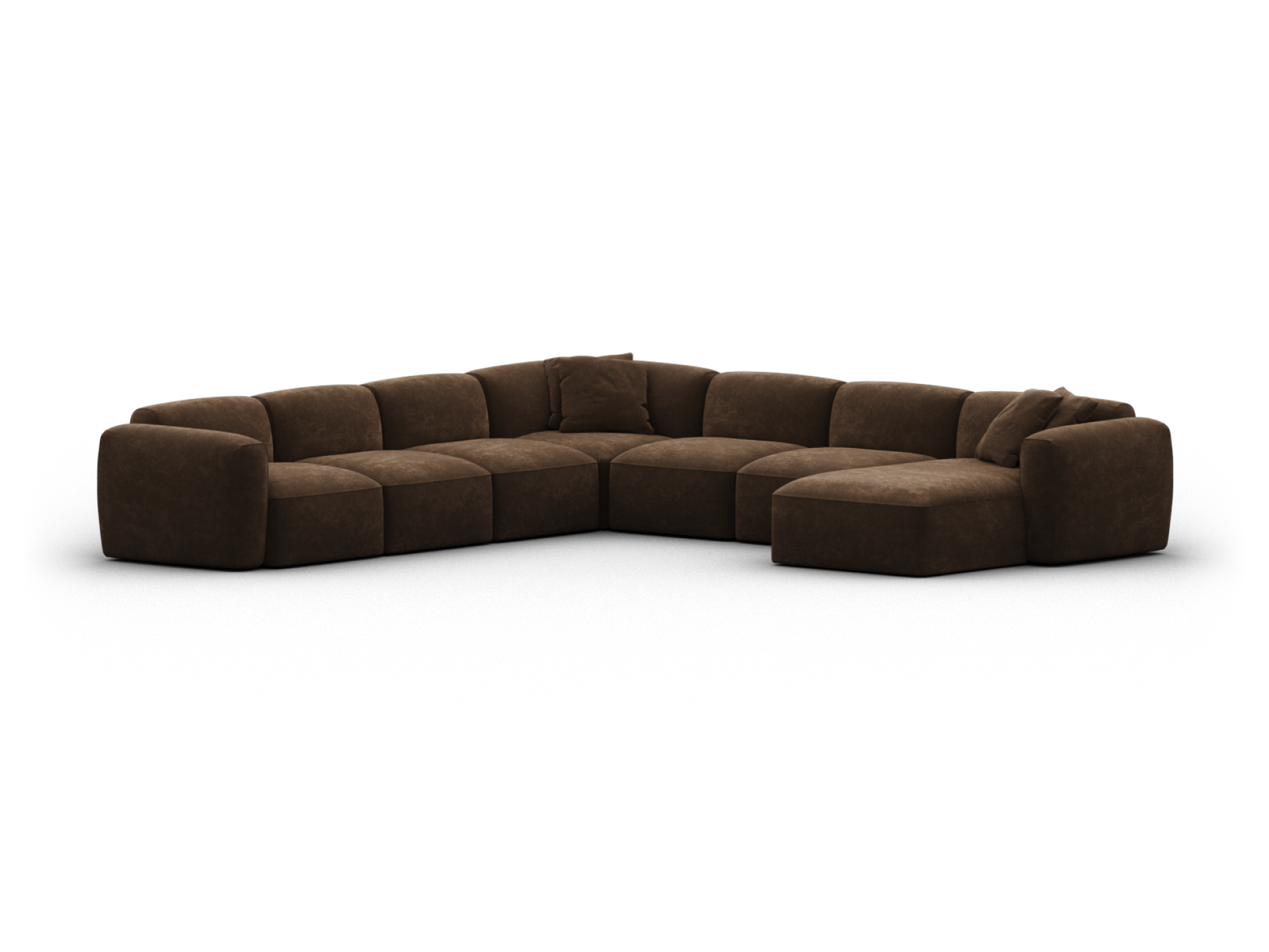 Torquay Modular Sofa - Regular / 7 Sections with Chaise / Midnight Mocha