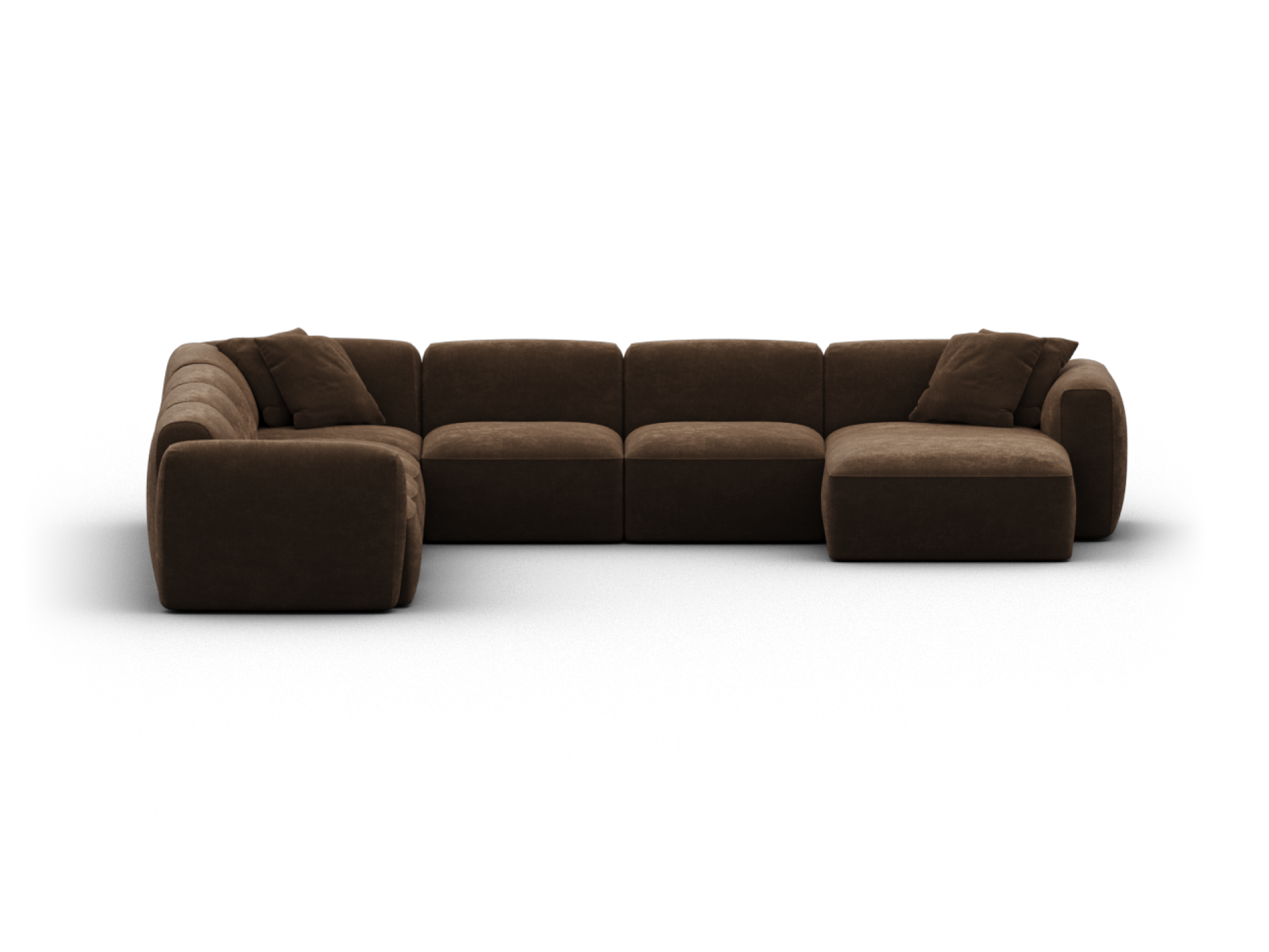 Torquay Modular Sofa - Regular / 7 Sections with Chaise / Midnight Mocha