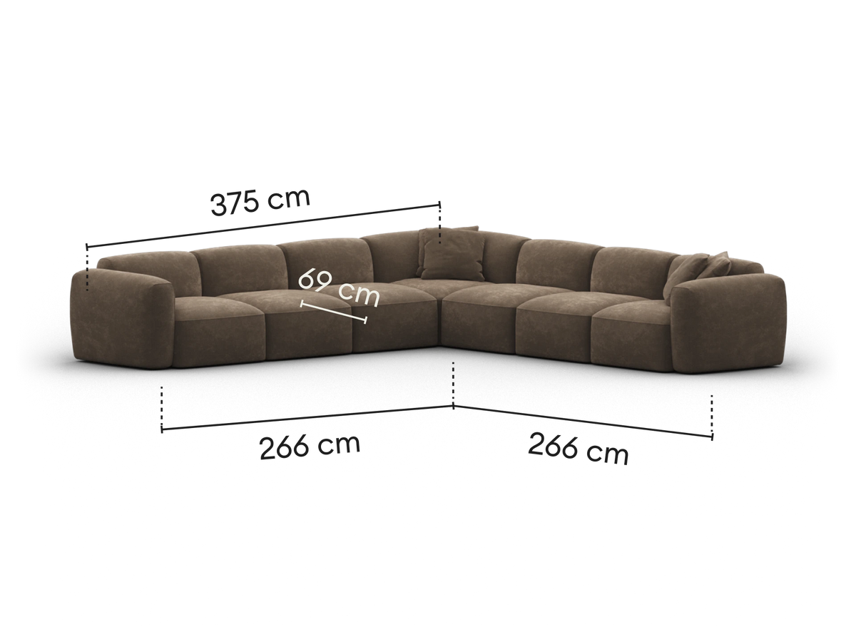 Torquay Modular Sofa - Midnight Mocha / 7 Sections / Regular
