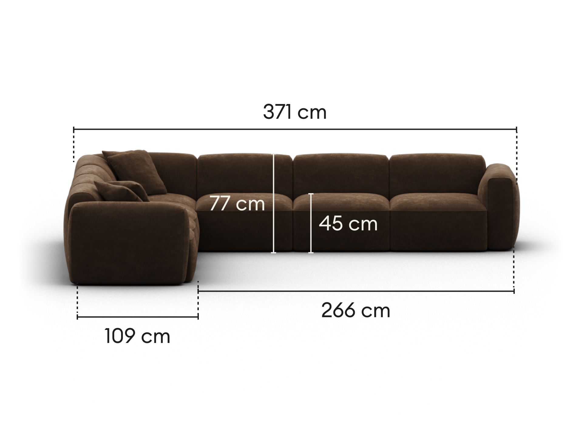 Torquay Modular Sofa - Regular / 7 Sections / Midnight Mocha