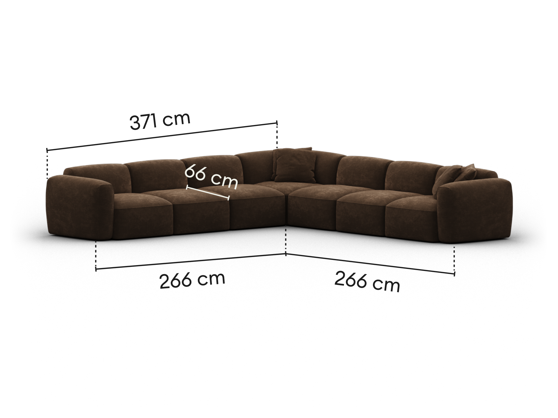 Torquay Modular Sofa - Regular / 7 Sections / Midnight Mocha