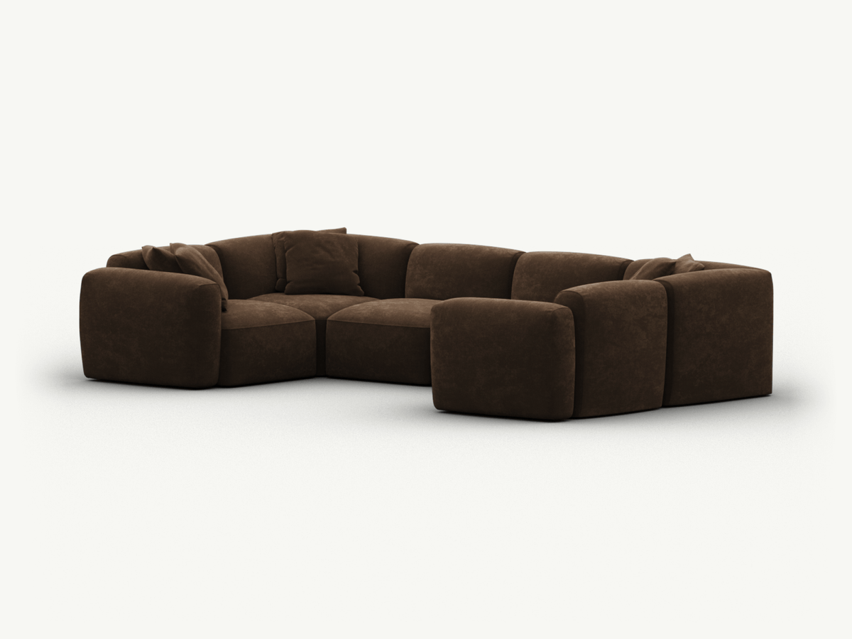 Torquay Modular Sofa Cover Packs - Midnight Mocha / 6 Sections / Regular