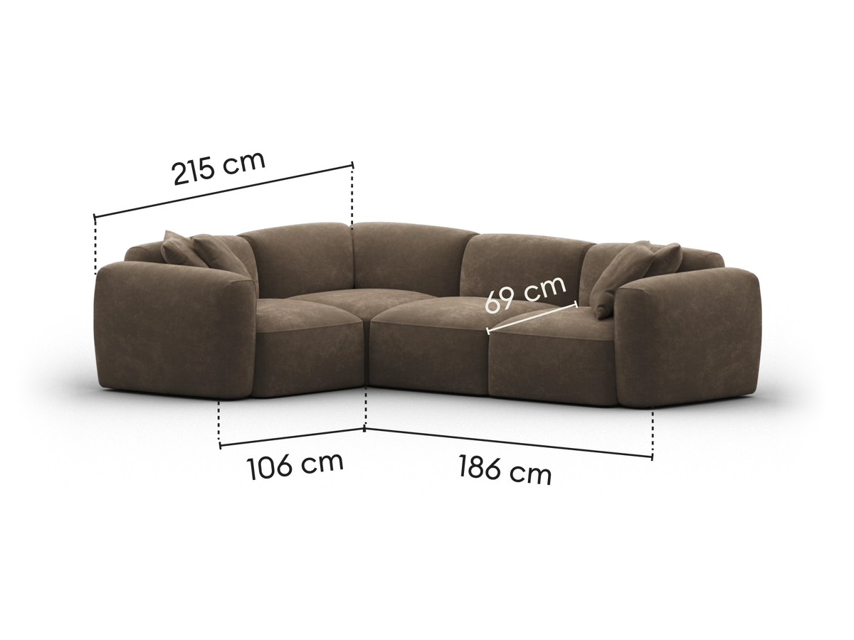 Torquay Modular Sofa - Midnight Mocha / 4 Sections / Regular