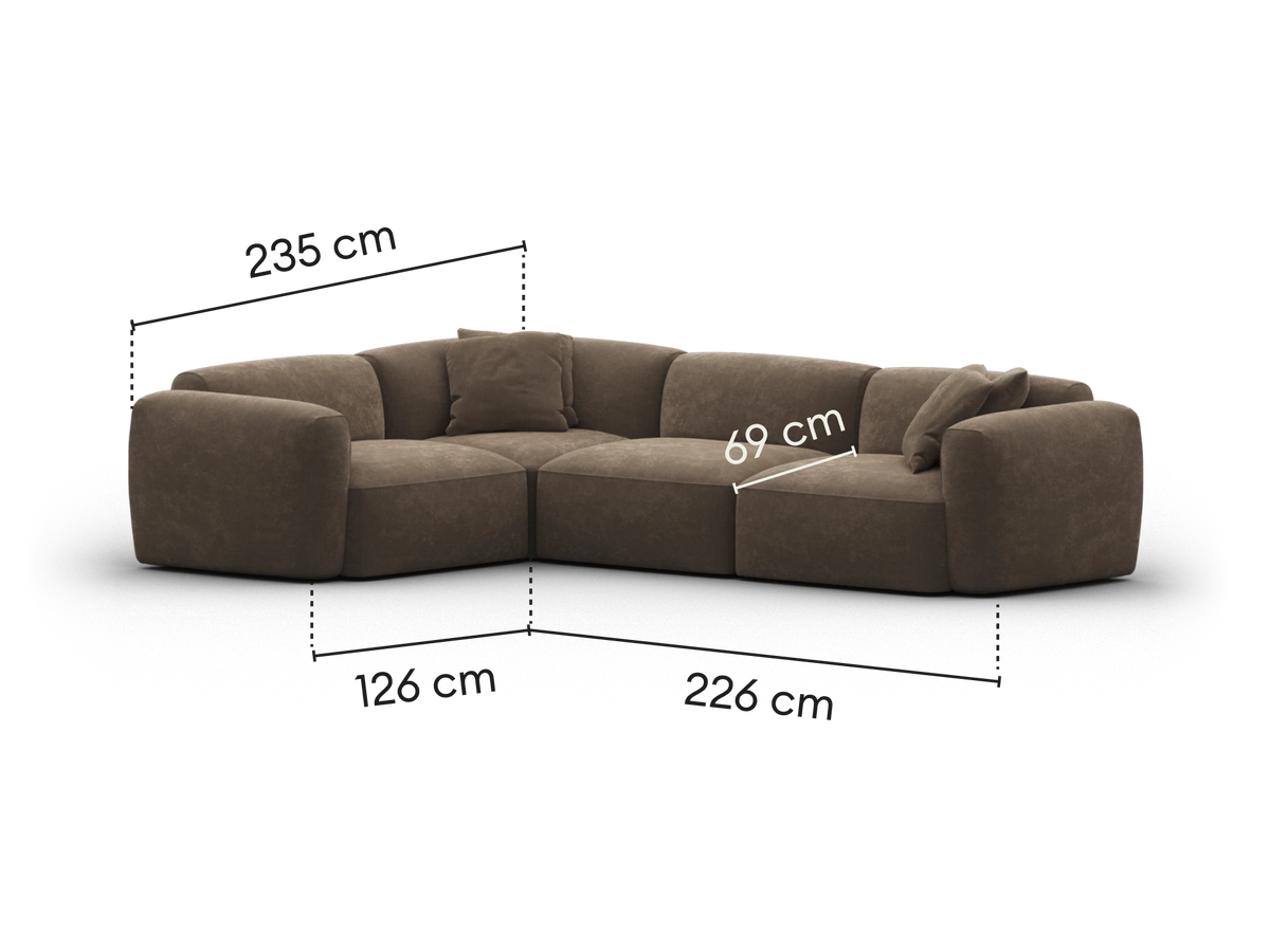 Torquay Modular Sofa - Midnight Mocha / 4 Sections / Extra Wide