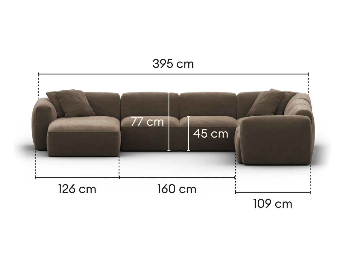 Torquay Modular Sofa - Midnight Mocha / 6 Sections with Chaise / Regular
