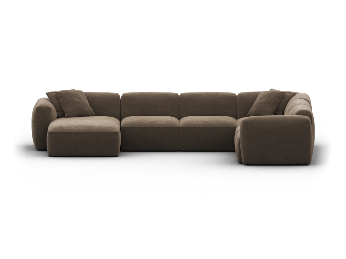 Torquay Modular Sofa - Midnight Mocha / 6 Sections with Chaise / Regular
