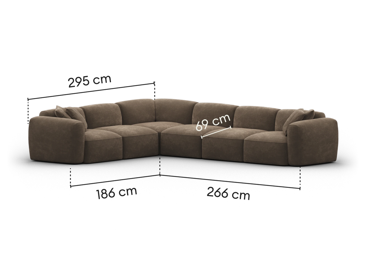 Torquay Modular Sofa - Midnight Mocha / 6 Sections / Regular
